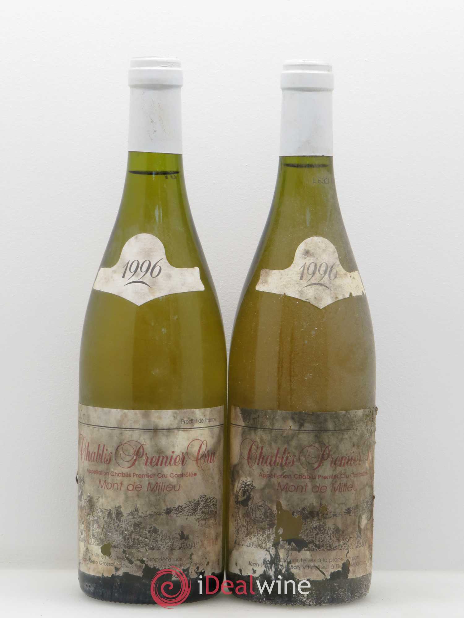 Chablis 1er Cru Mont de Milieu Jean Pierre Grossot 1996 - Posten von 2 Flaschen - 0