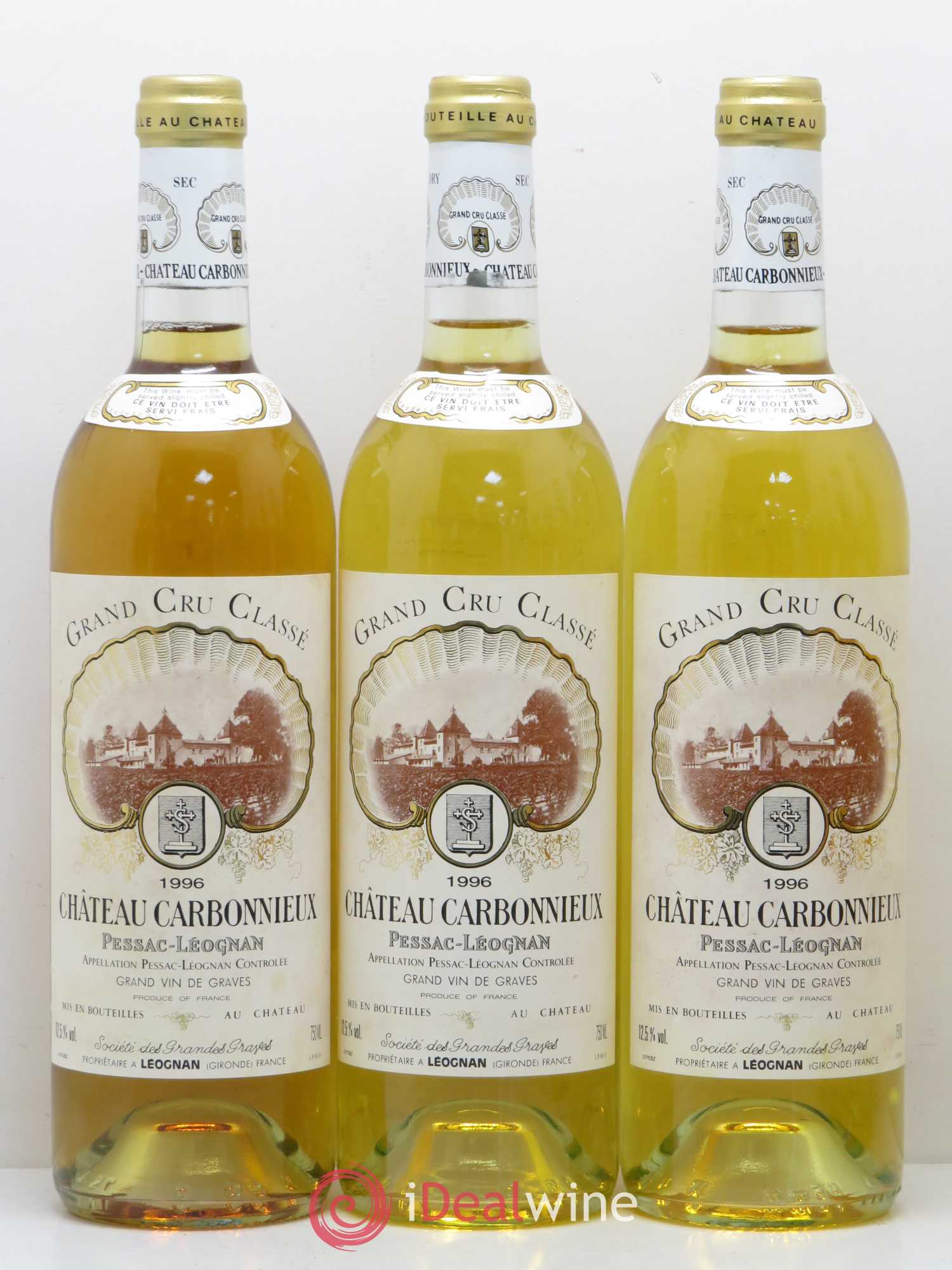 Château Carbonnieux Cru Classé de Graves 1996 - Lot de 12 bouteilles - 1