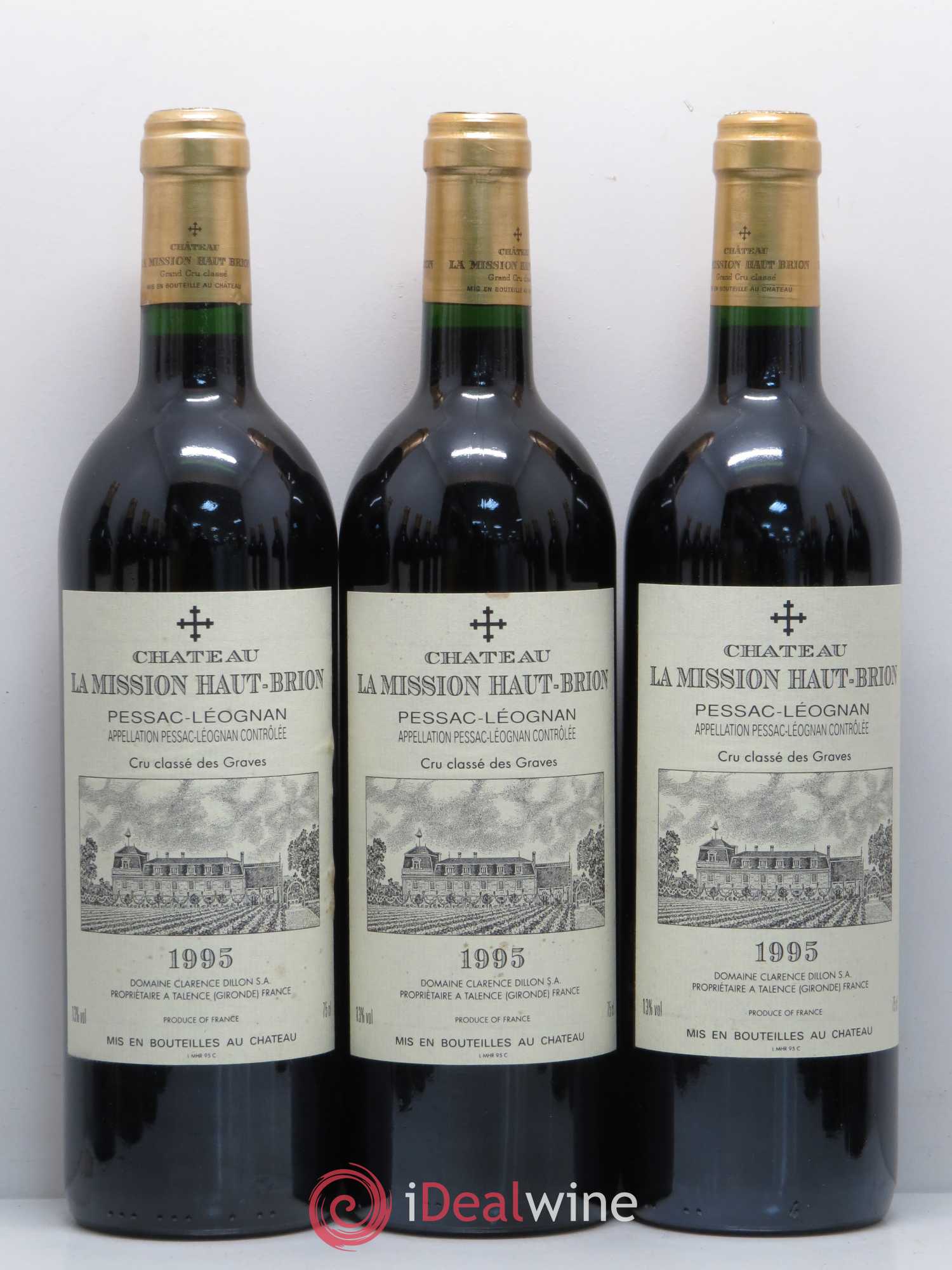 Château la Mission Haut-Brion Cru Classé de Graves 1995 - Lot de 12 bouteilles - 1