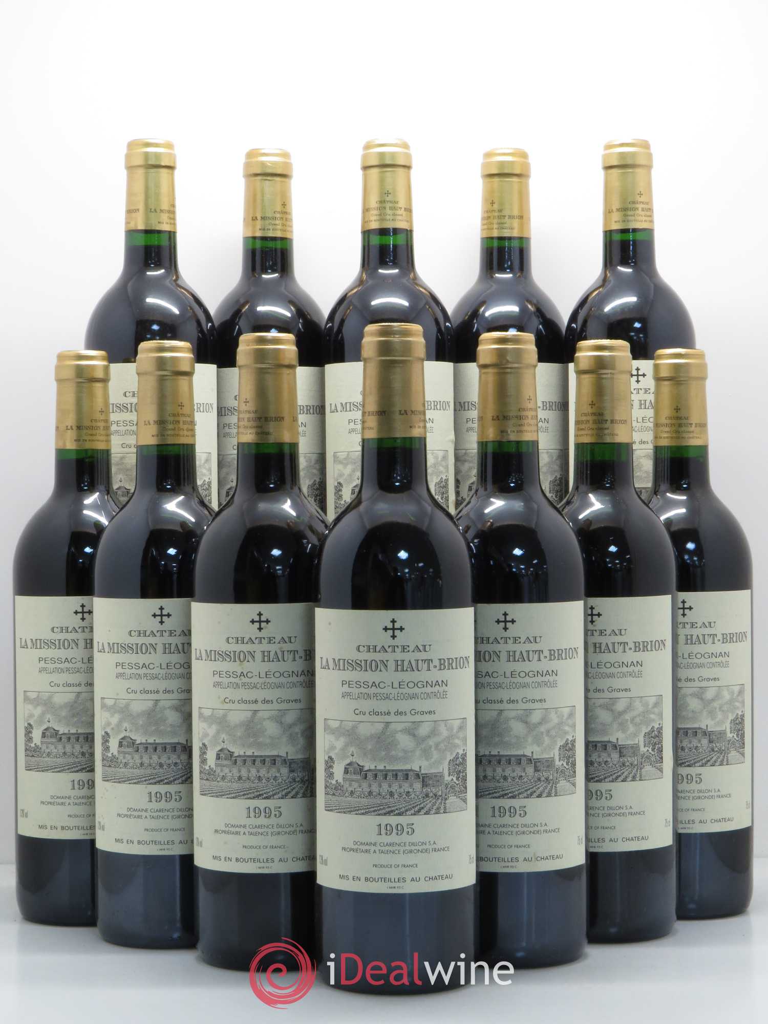 Château la Mission Haut-Brion Cru Classé de Graves 1995 - Lot de 12 bouteilles - 0