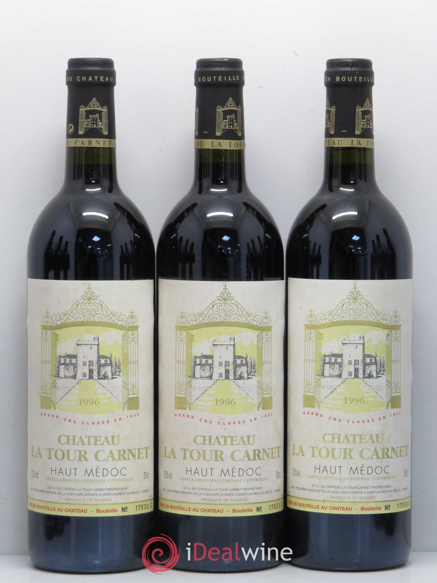 Château la Tour Carnet 4ème Grand Cru Classé 1996 - Lot de 12 bouteilles - 2