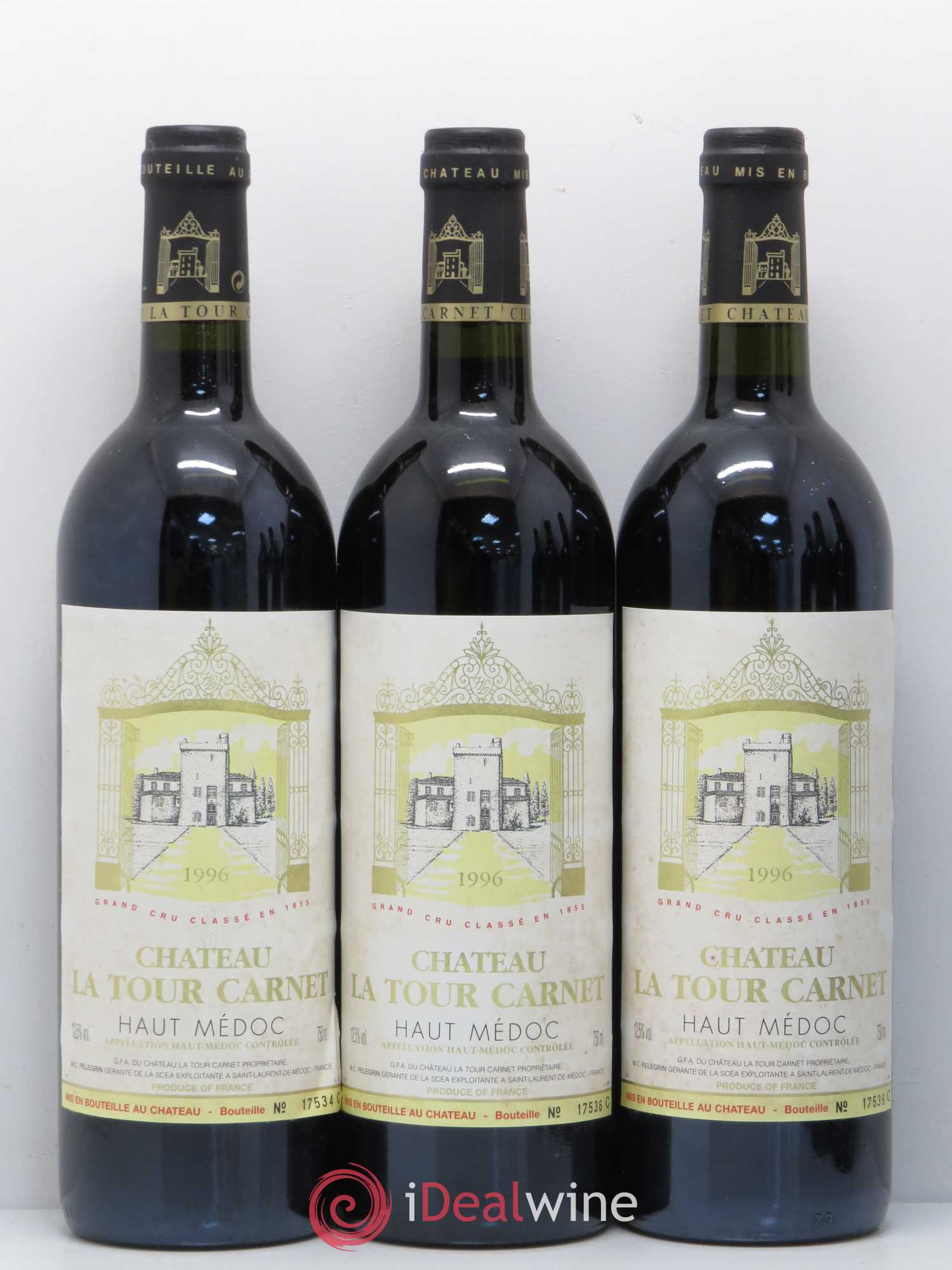 Château la Tour Carnet 4ème Grand Cru Classé 1996 - Lot de 12 bouteilles - 3