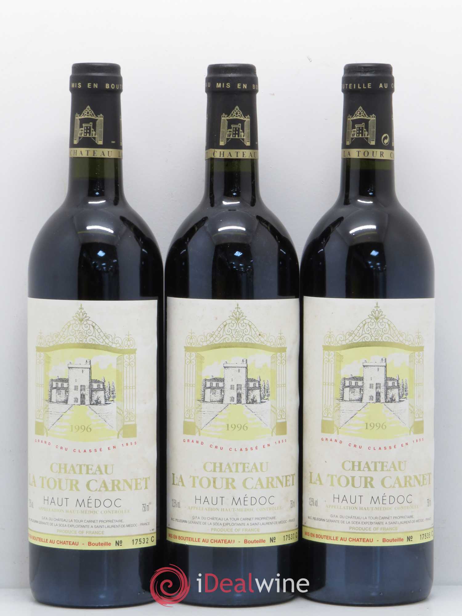 Château la Tour Carnet 4ème Grand Cru Classé 1996 - Lot de 12 bouteilles - 4