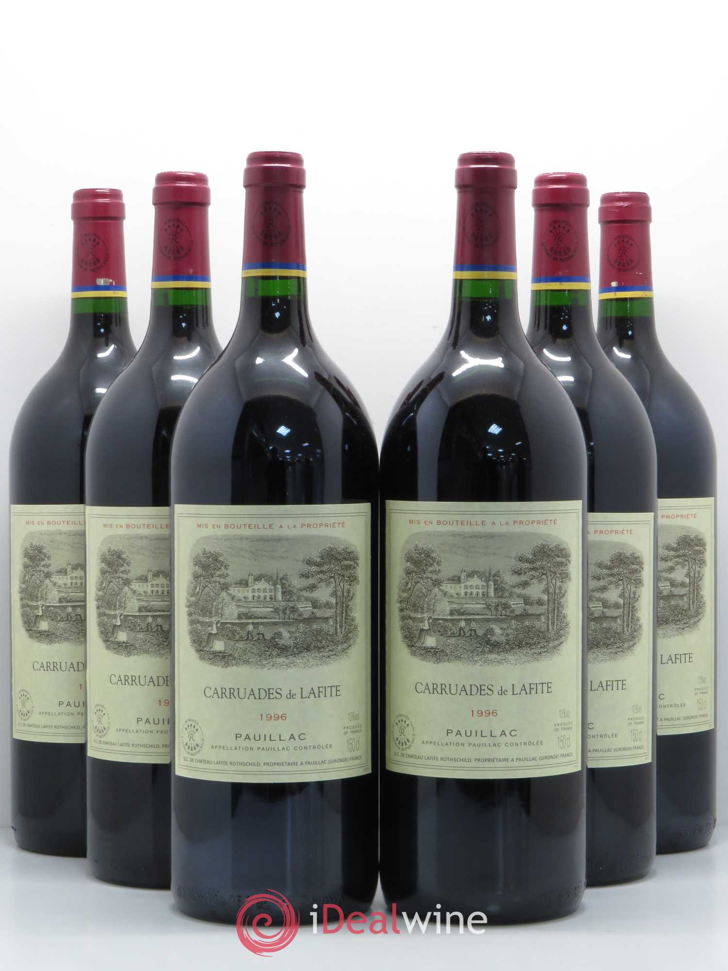 Carruades de Lafite Rothschild Second Vin 1996 - Lot de 6 magnums - 0