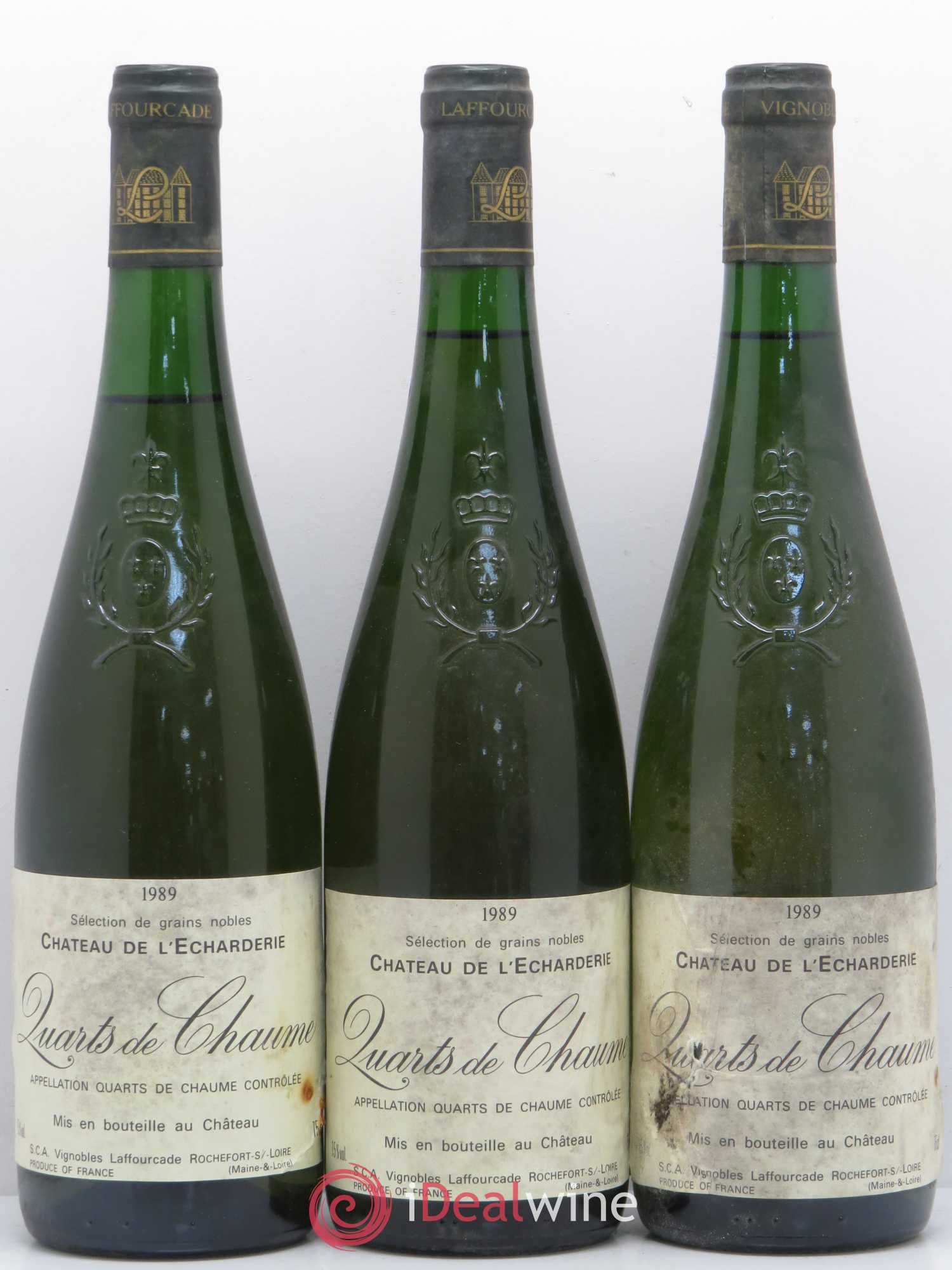 Quarts de Chaume Château de l'Echarderie SGN 1989 - Lotto di 3 bottiglie - 0
