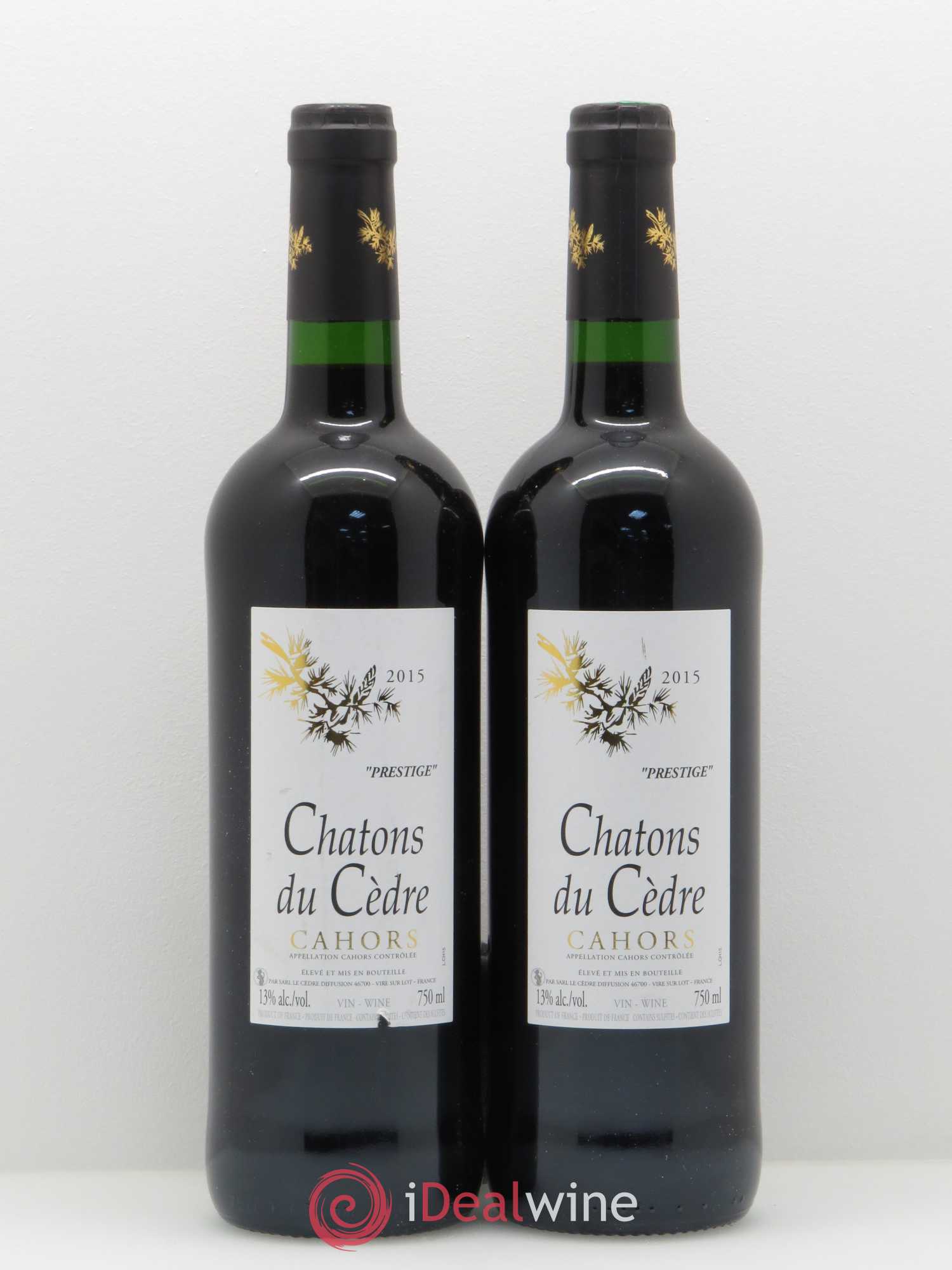 Cahors Château du Cèdre Pascal et Jean-Marc Verhaeghe Le Prestige chatons du cedre 2015 - Lot de 2 bouteilles - 0