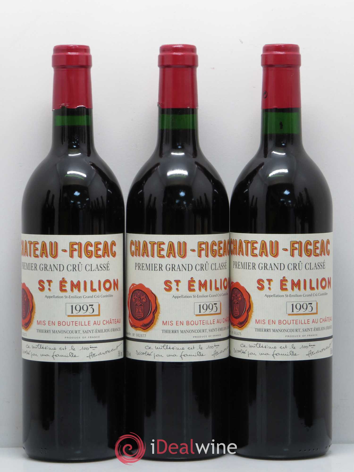 Château Figeac 1er Grand Cru Classé A 1993 - Lot de 12 bouteilles - 1