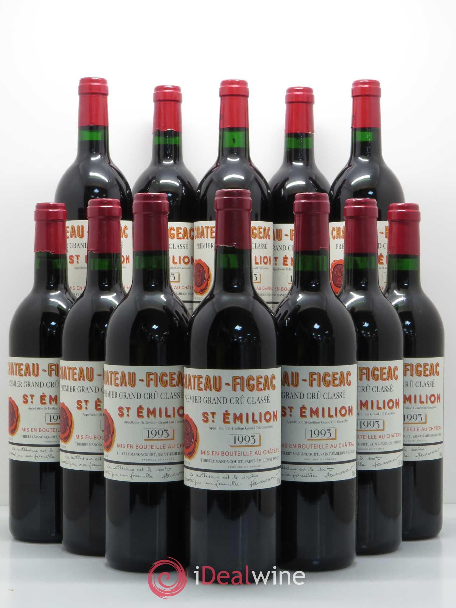 Château Figeac 1er Grand Cru Classé A 1993 - Lot de 12 bouteilles - 0