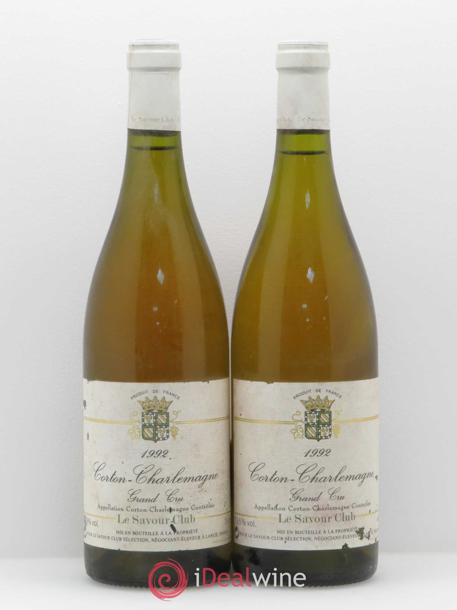 Corton-Charlemagne Grand Cru Savour Club 1992 - Lotto di 2 bottiglie - 0