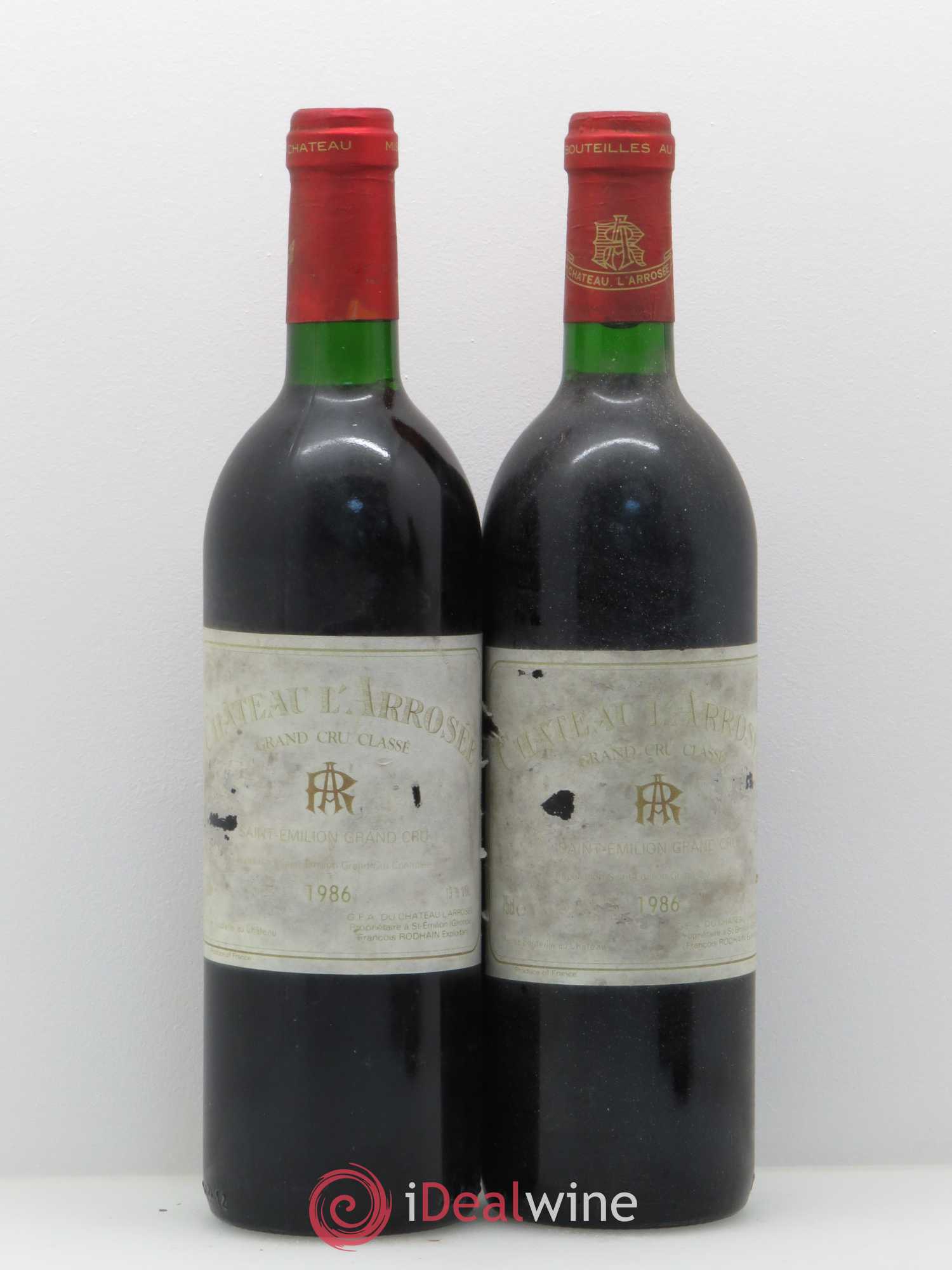 Château l' Arrosée Grand Cru Classé 1986 - Lot de 2 bouteilles - 0