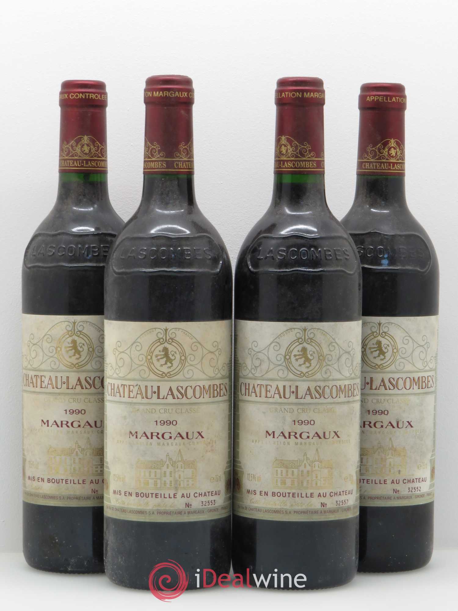 Château Lascombes 2ème Grand Cru Classé 1990 - Lot de 4 bouteilles - 0