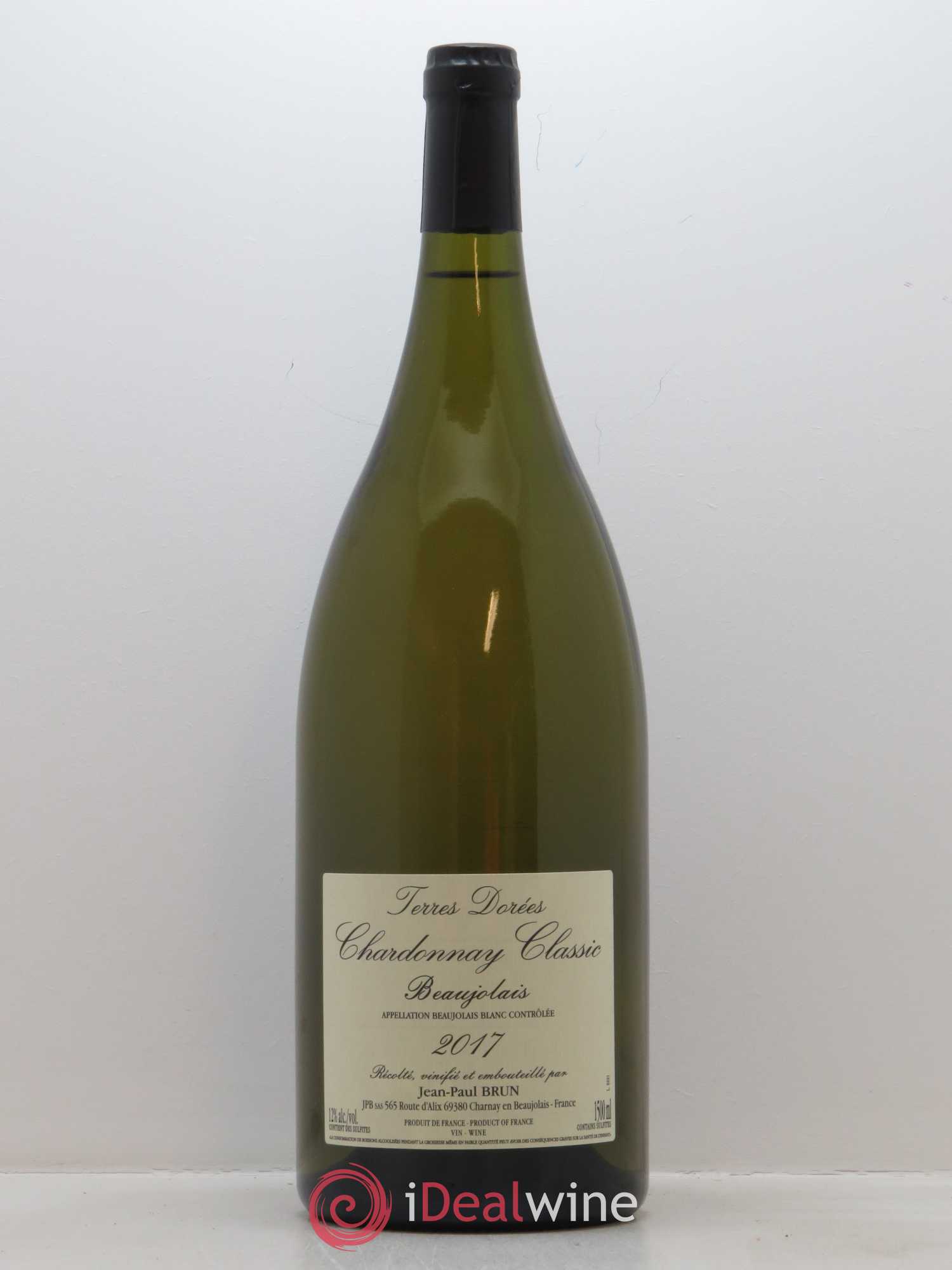 Beaujolais Chardonnay Classic Terres dorées - J-P. Brun (Domaine des) 2017 - Lot de 1 magnum - 0