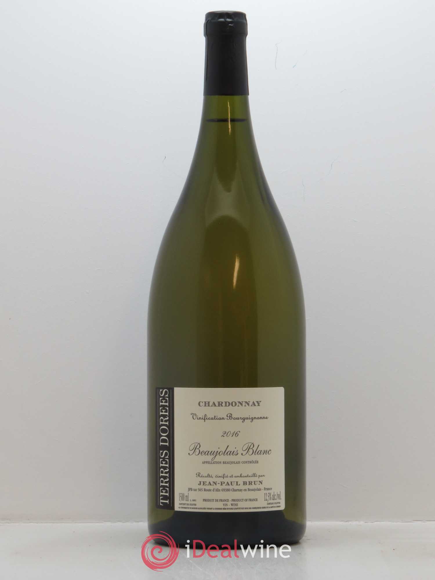 Beaujolais Vinification Bourguignonne Terres dorées - J-P. Brun (Domaine des) 2016 - Lot de 1 magnum - 0