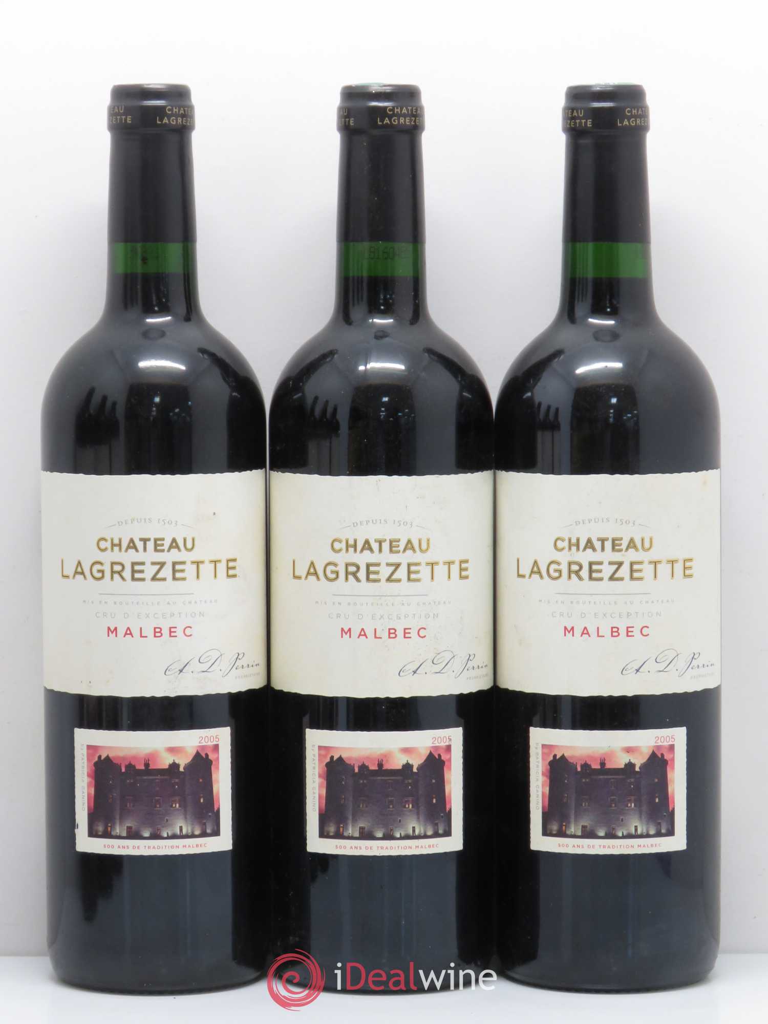 Cahors Château Lagrezette Alain Dominique Perrin 2005 - Lot de 6 bouteilles - 1