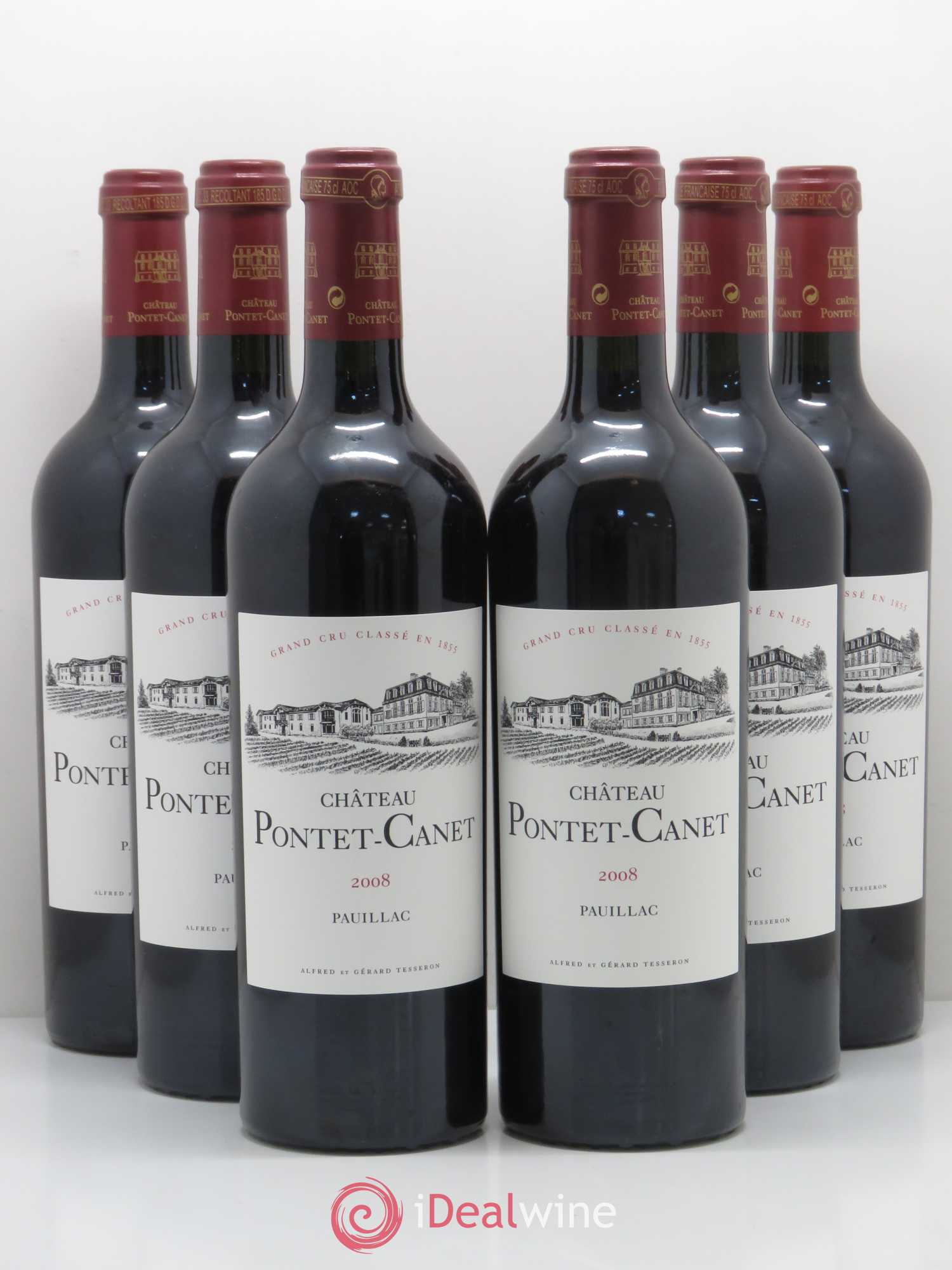 Château Pontet Canet 5ème Grand Cru Classé 2008 - Lot de 6 bouteilles - 0