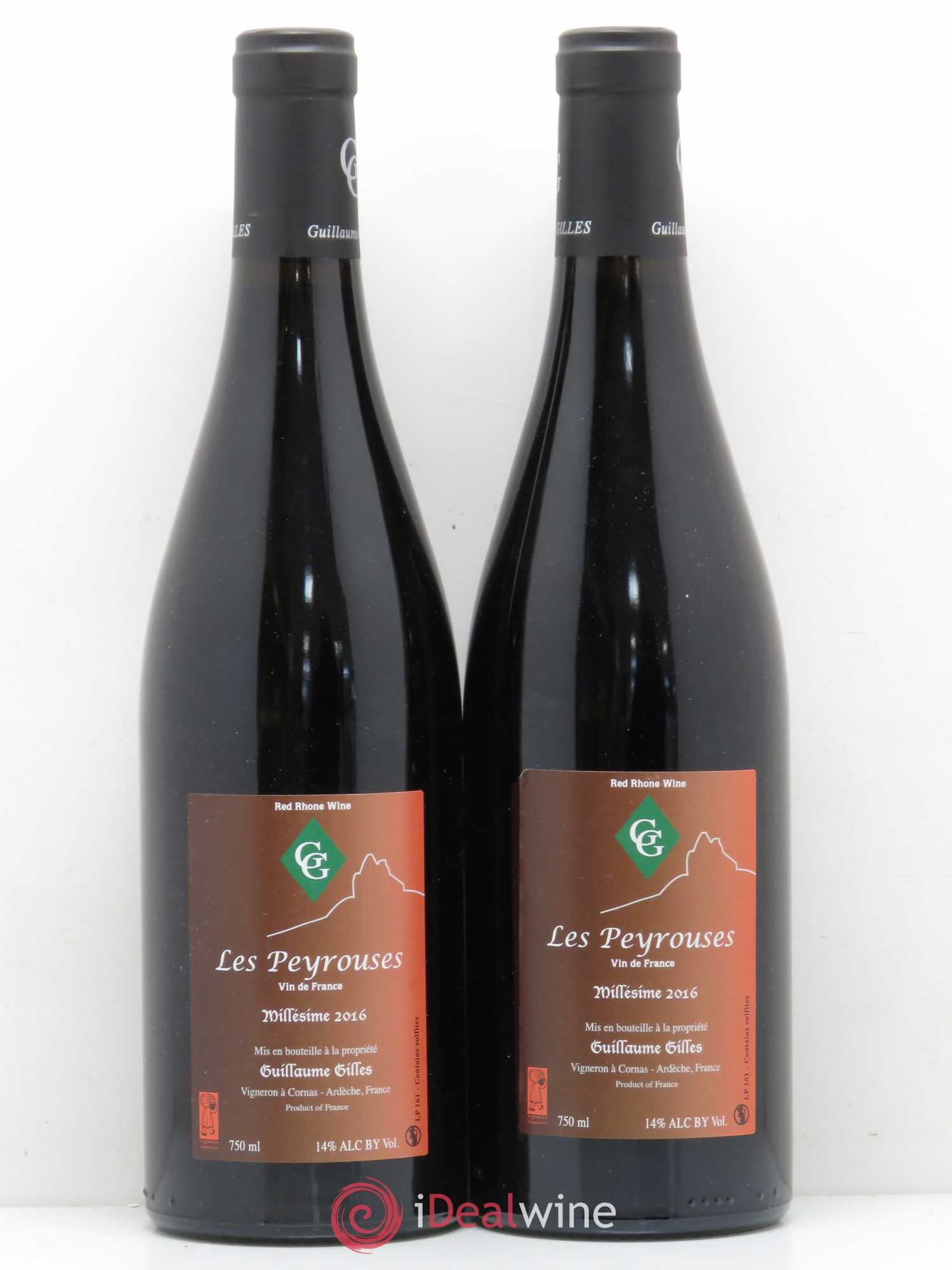 Côtes-du-Rhône Cuvee Peyrouses Domaine Guillaume Gilles 2016 - Posten von 2 Flaschen - 0