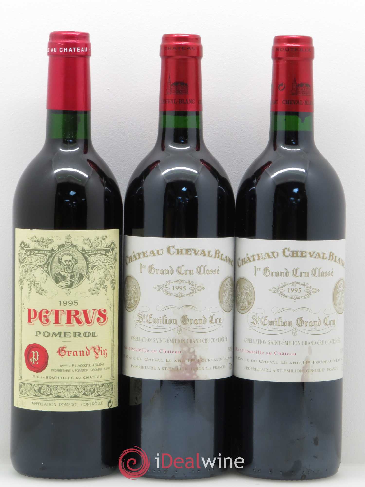 Caisse Duclot (2 Lafite Rothschild,2 Latour, 2 Mouton Rothschild,2 Margaux, 2 Cheval Blanc,2 Petrus) 1995 - Posten von 1 Flasche - 2
