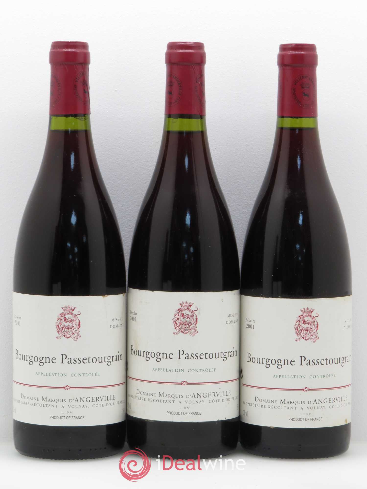 Bourgogne Passetoutgrain Marquis d'Angerville (Domaine) 2001 - Lotto di 5 bottiglie - 1