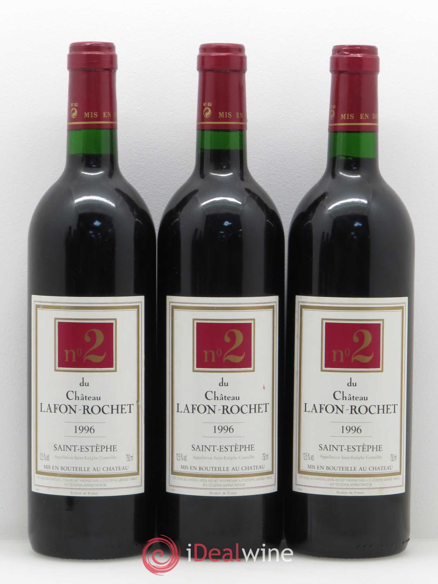 Saint-Estèphe N° 2 de Lafon Rochet 1996 - Lot de 6 bouteilles - 1