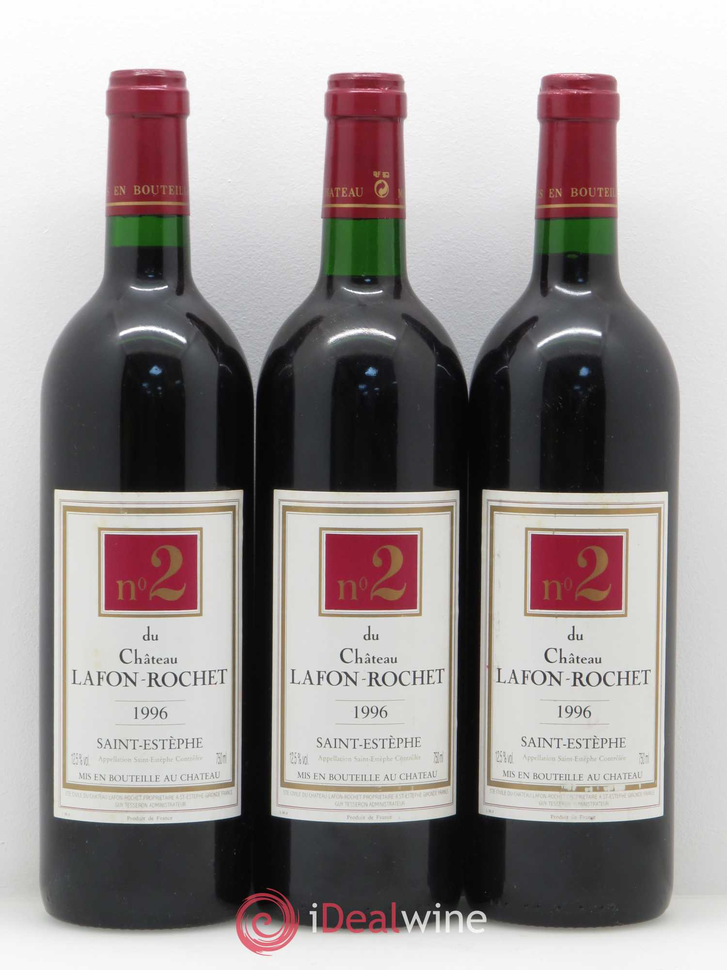 Saint-Estèphe N° 2 de Lafon Rochet 1996 - Lot de 6 bouteilles - 2