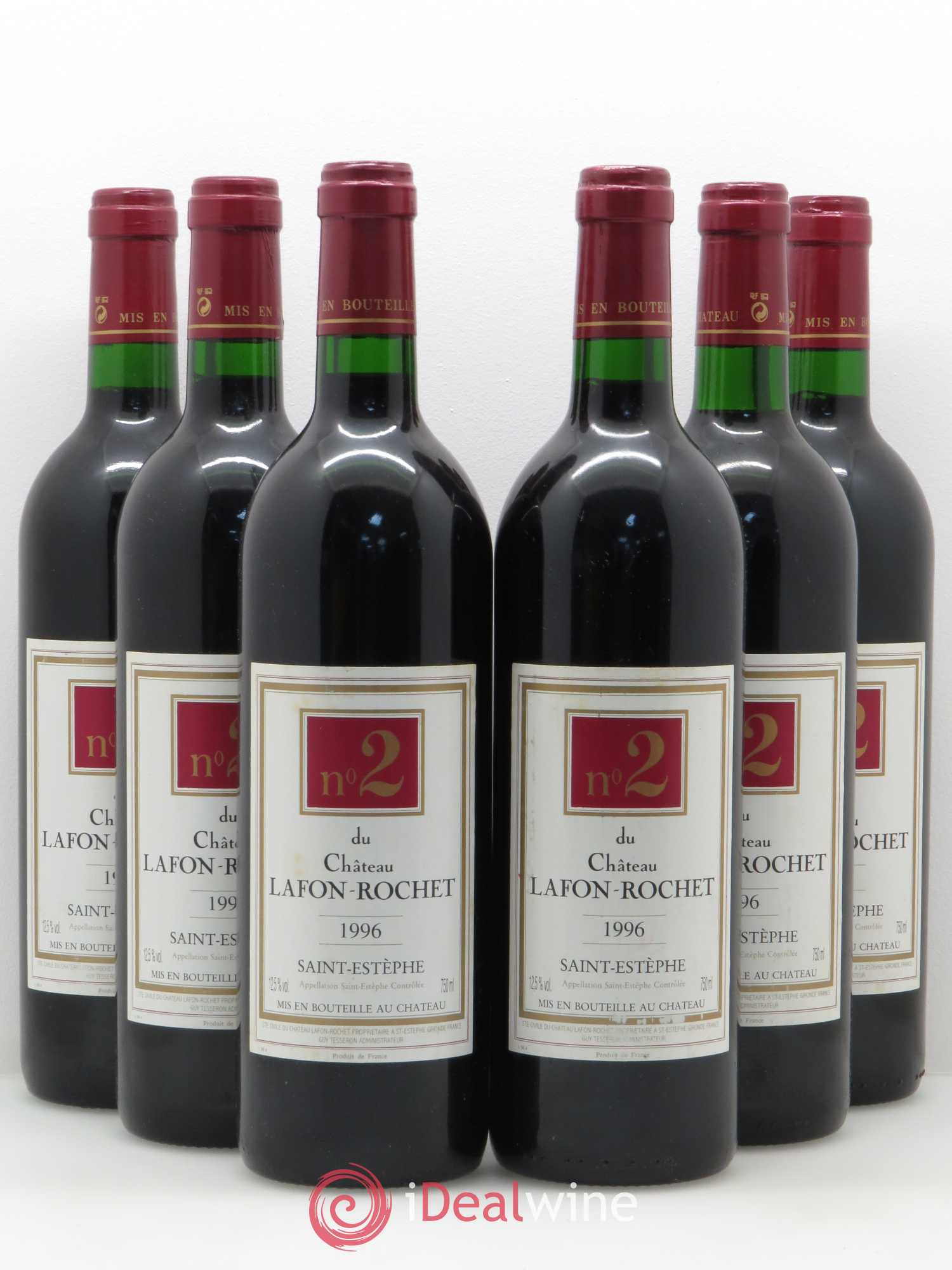 Saint-Estèphe N° 2 de Lafon Rochet 1996 - Lot de 6 bouteilles - 0