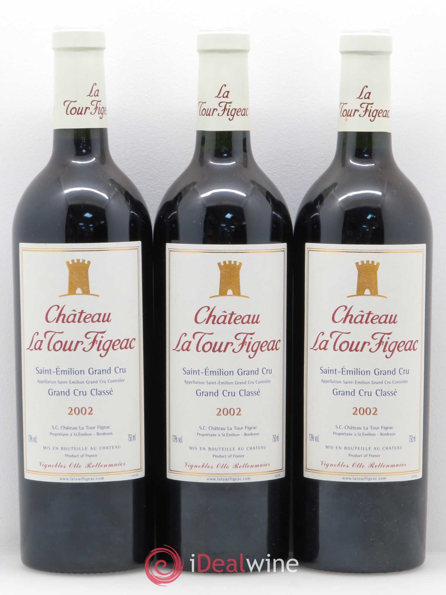Château la Tour Figeac Grand Cru Classé 2002 - Lot de 12 bouteilles - 1
