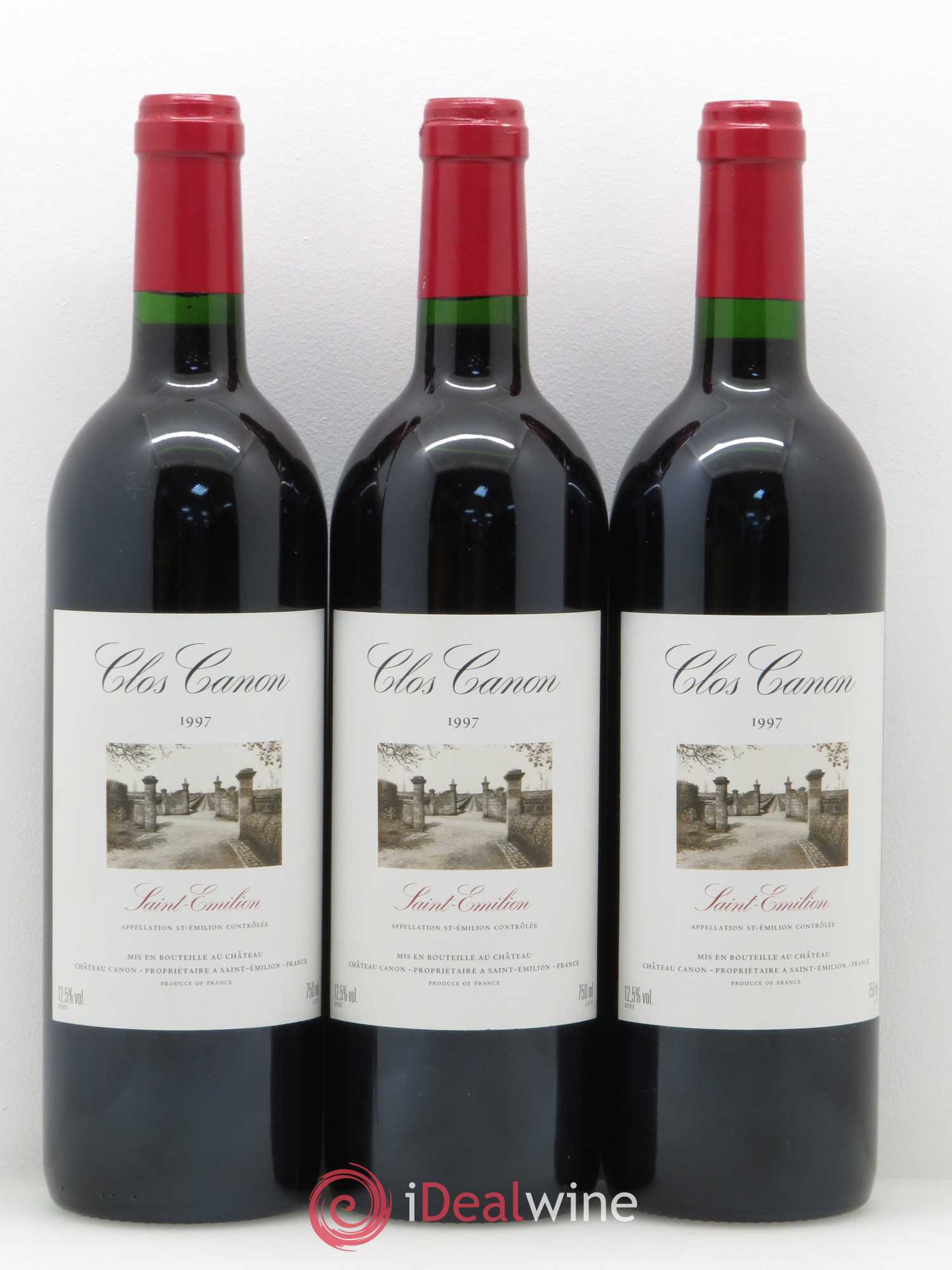 Saint-Émilion Clos Canon de Chateau Canon 1997 - Posten von 12 Flaschen - 2