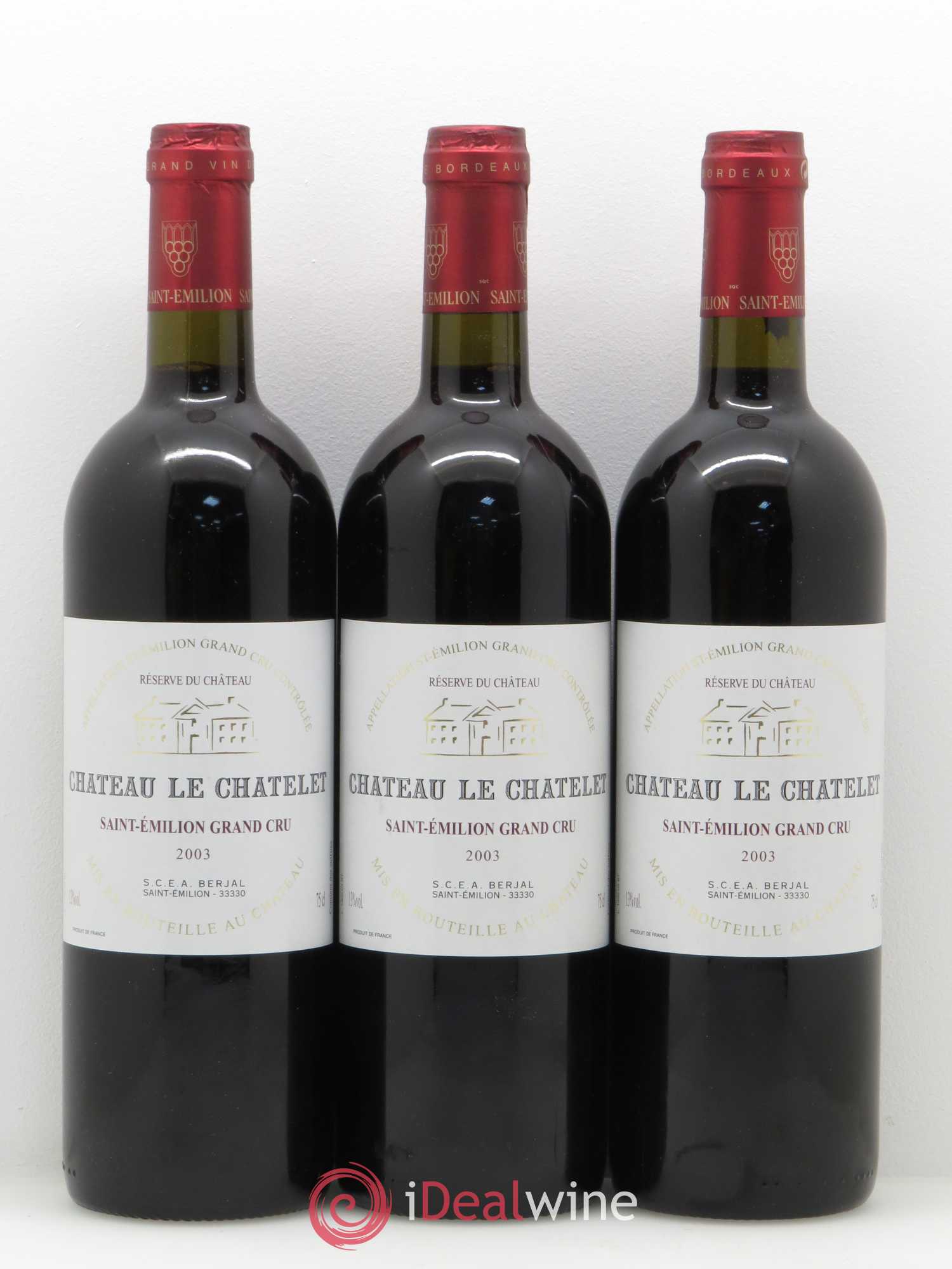 Saint-Émilion château Le Chatelet 2003 - Posten von 6 Flaschen - 2