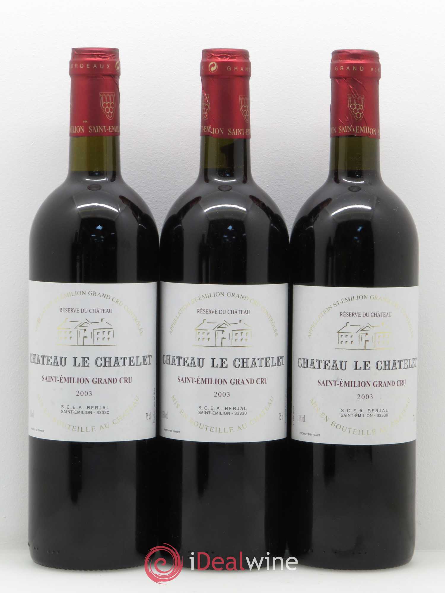 Saint-Émilion château Le Chatelet 2003 - Lot de 5 bouteilles - 1