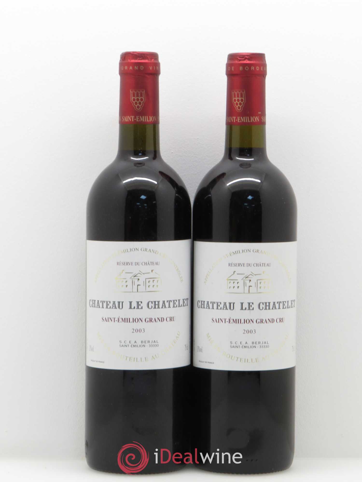 Saint-Émilion château Le Chatelet 2003 - Lot de 5 bouteilles - 2