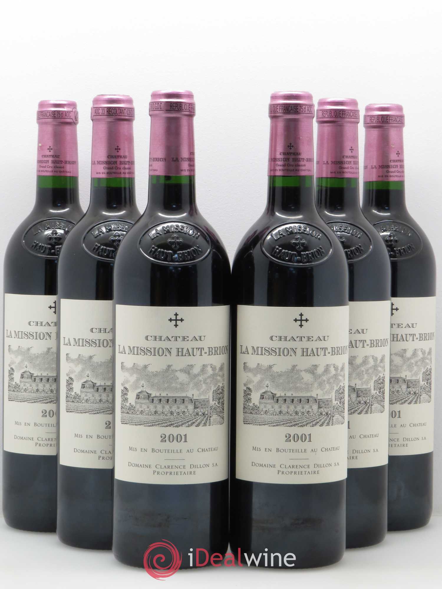 Château la Mission Haut-Brion Cru Classé de Graves 2001 - Lot de 6 bouteilles - 0