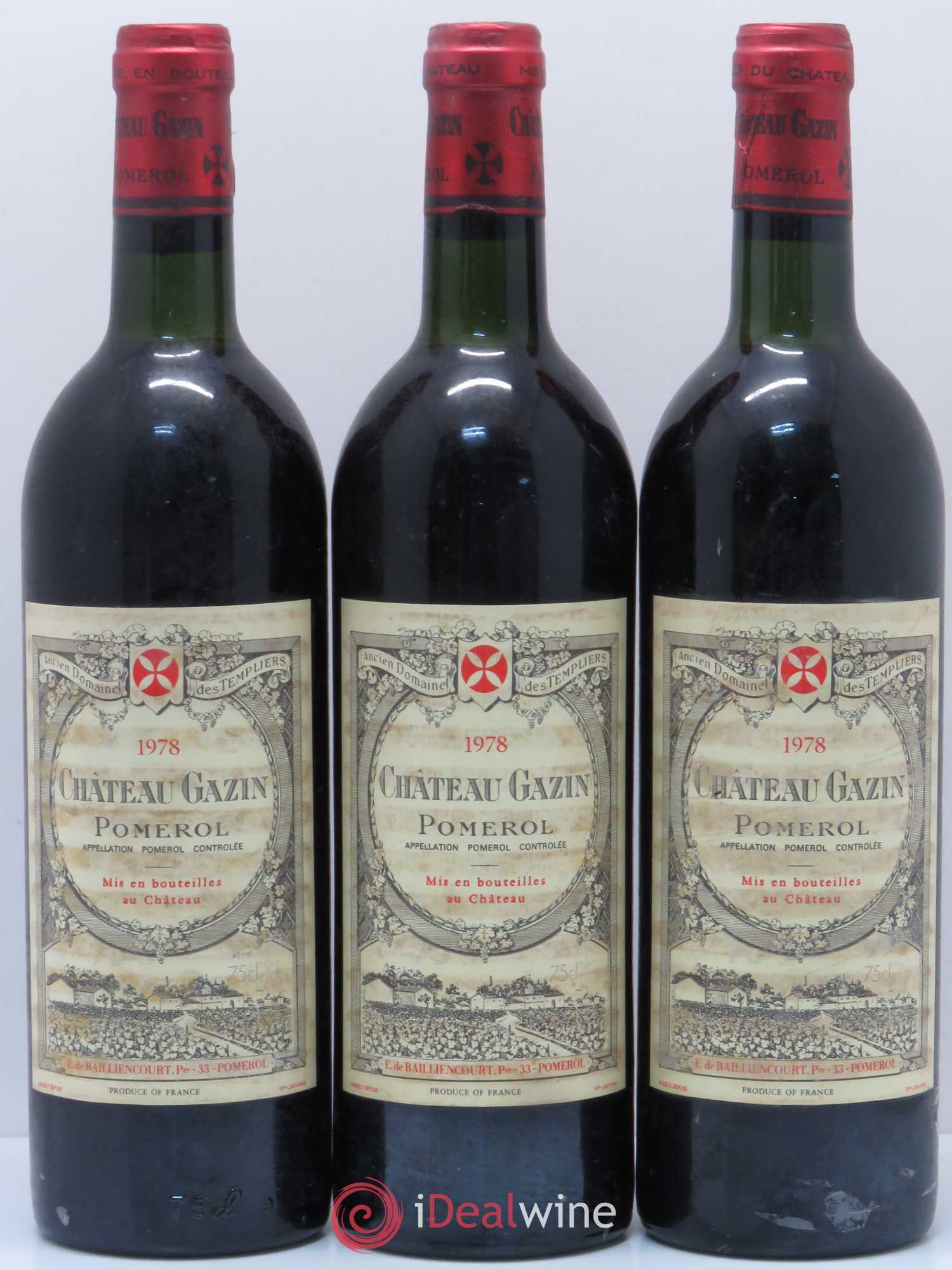 Château Gazin 1978 - Lot de 3 bouteilles - 0