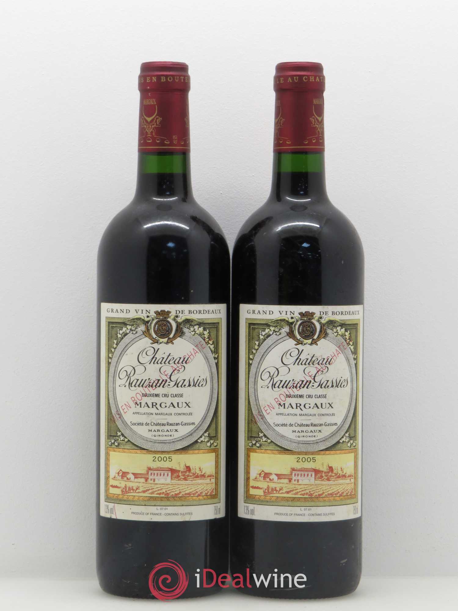 Château Rauzan-Gassies 2ème Grand Cru Classé 2005 - Lot de 2 bouteilles - 0