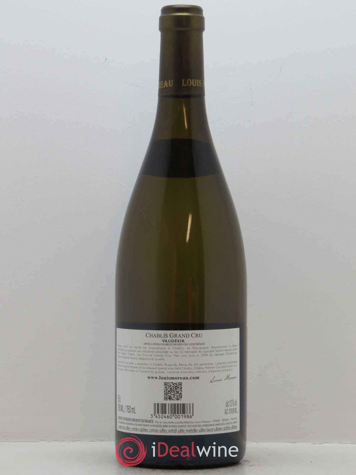 Chablis Grand Cru Vaudésir Louis Moreau 2015 - Lot de 1 bouteille - 1