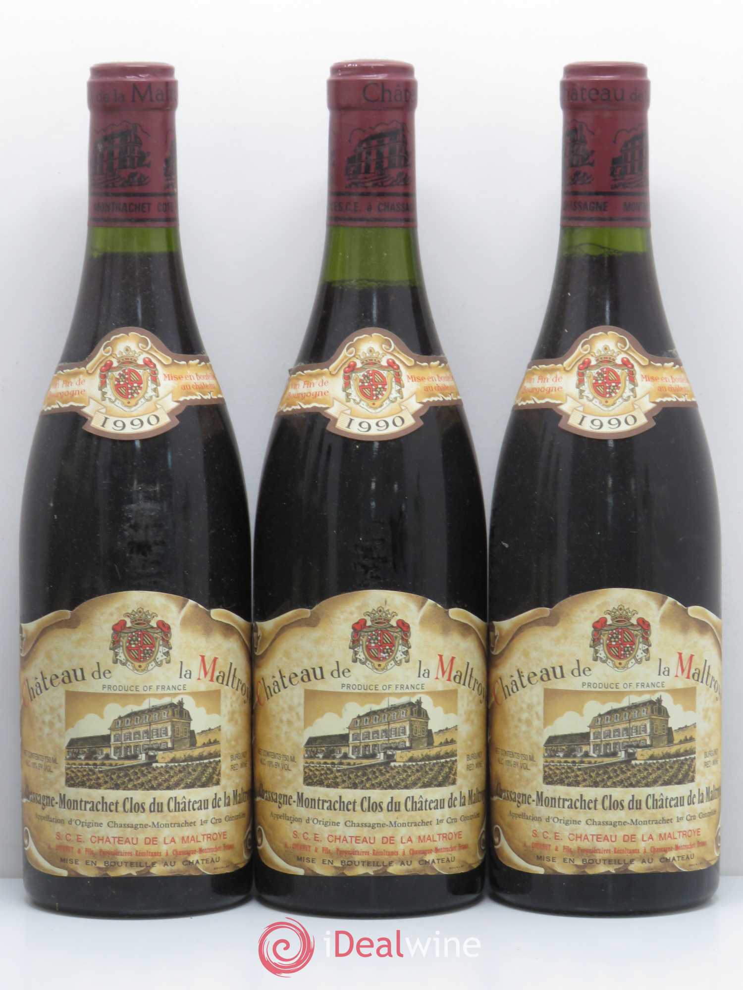 Chassagne-Montrachet 1er Cru Clos du Chateau de la Maltroye Monopole Chateau de la Maltroye 1990 - Lotto di 6 bottiglie - 1