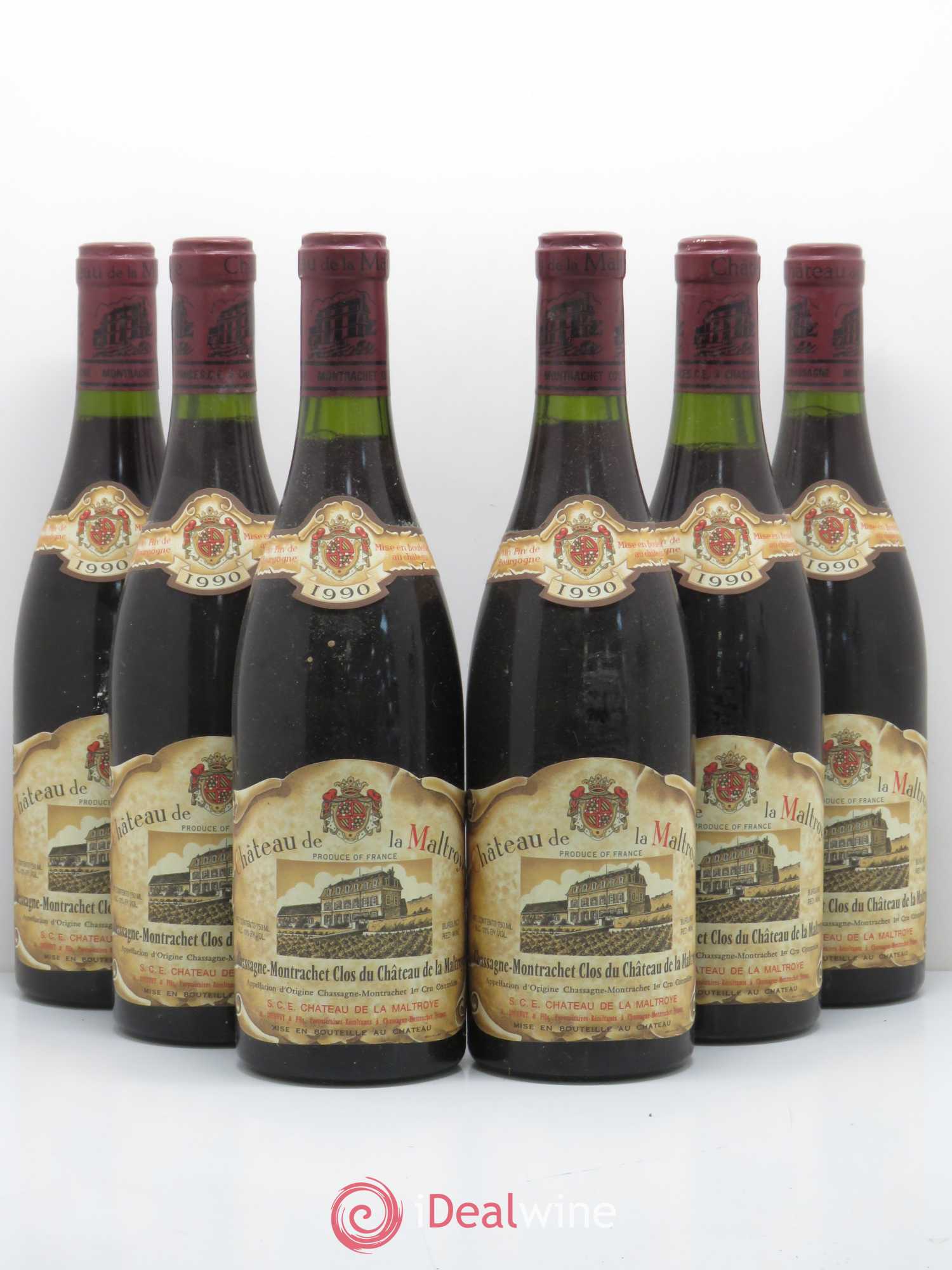 Chassagne-Montrachet 1er Cru Clos du Chateau de la Maltroye Monopole Chateau de la Maltroye 1990 - Lotto di 6 bottiglie - 0