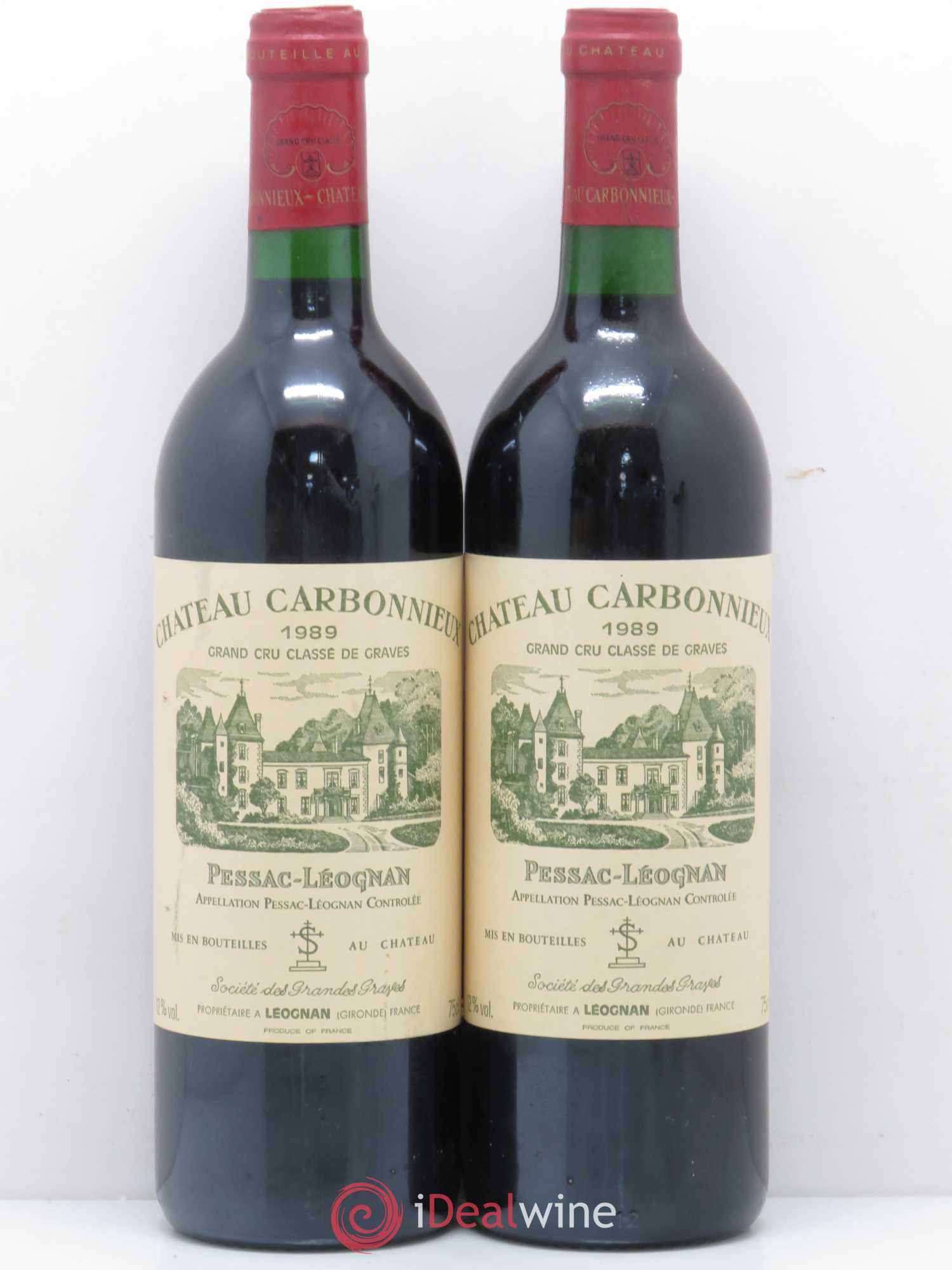 Château Carbonnieux Cru Classé de Graves 1989 - Lot de 2 bouteilles - 0