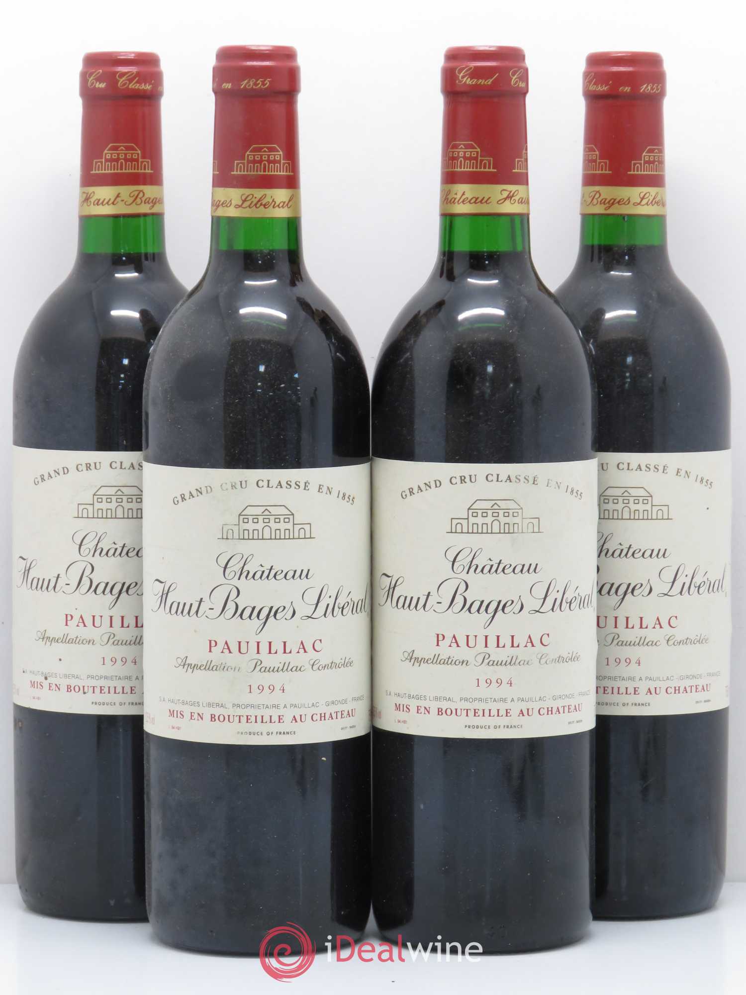Château Haut Bages Libéral 5ème Grand Cru Classé 1994 - Lot de 4 bouteilles - 0