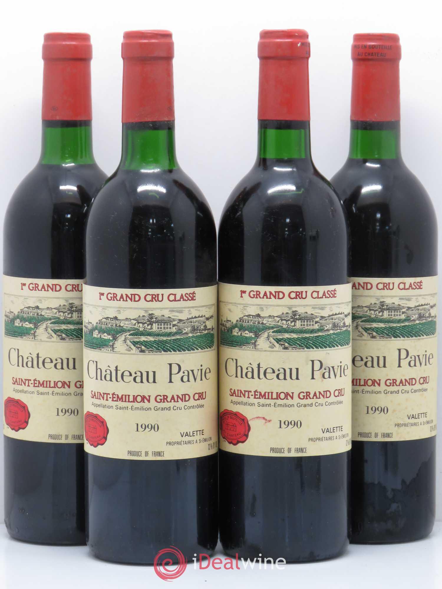 Château Pavie 1er Grand Cru Classé A 1990 - Lot de 4 bouteilles - 0