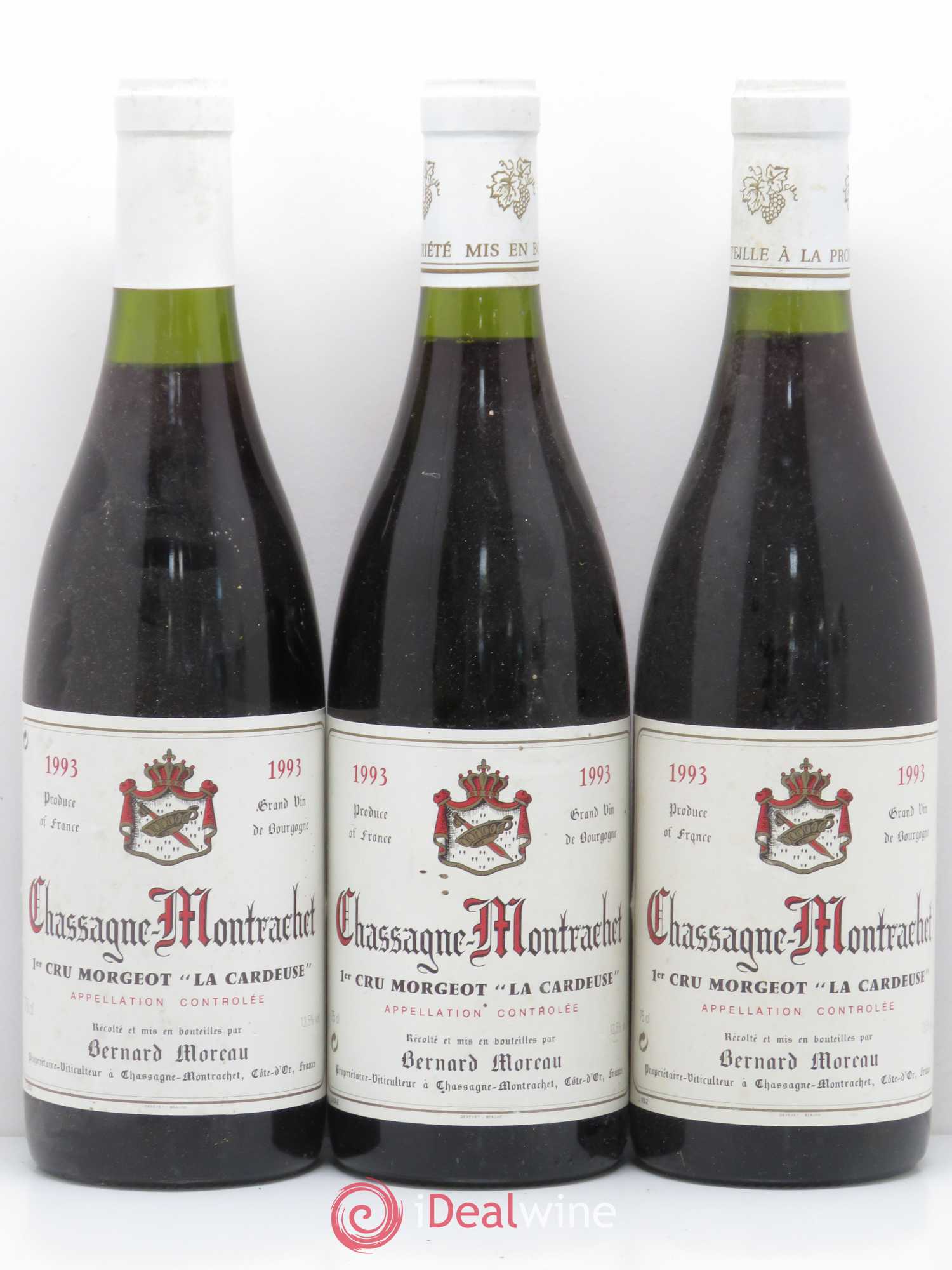 Chassagne-Montrachet 1er Cru Morgeot La Cardeuse Domaine Bernard Moreau 1993 - Lotto di 6 bottiglie - 2