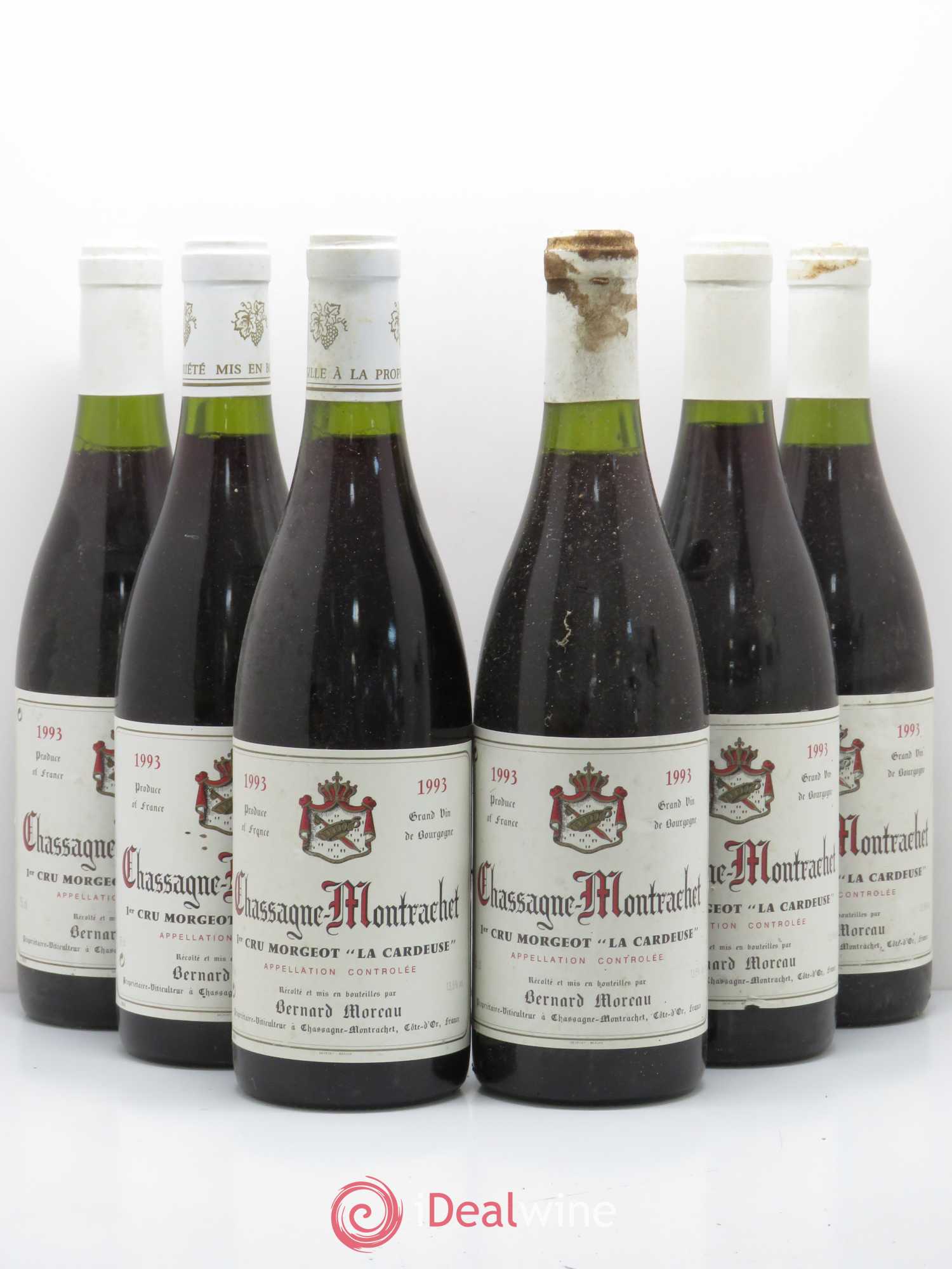 Chassagne-Montrachet 1er Cru Morgeot La Cardeuse Domaine Bernard Moreau 1993 - Lotto di 6 bottiglie - 0