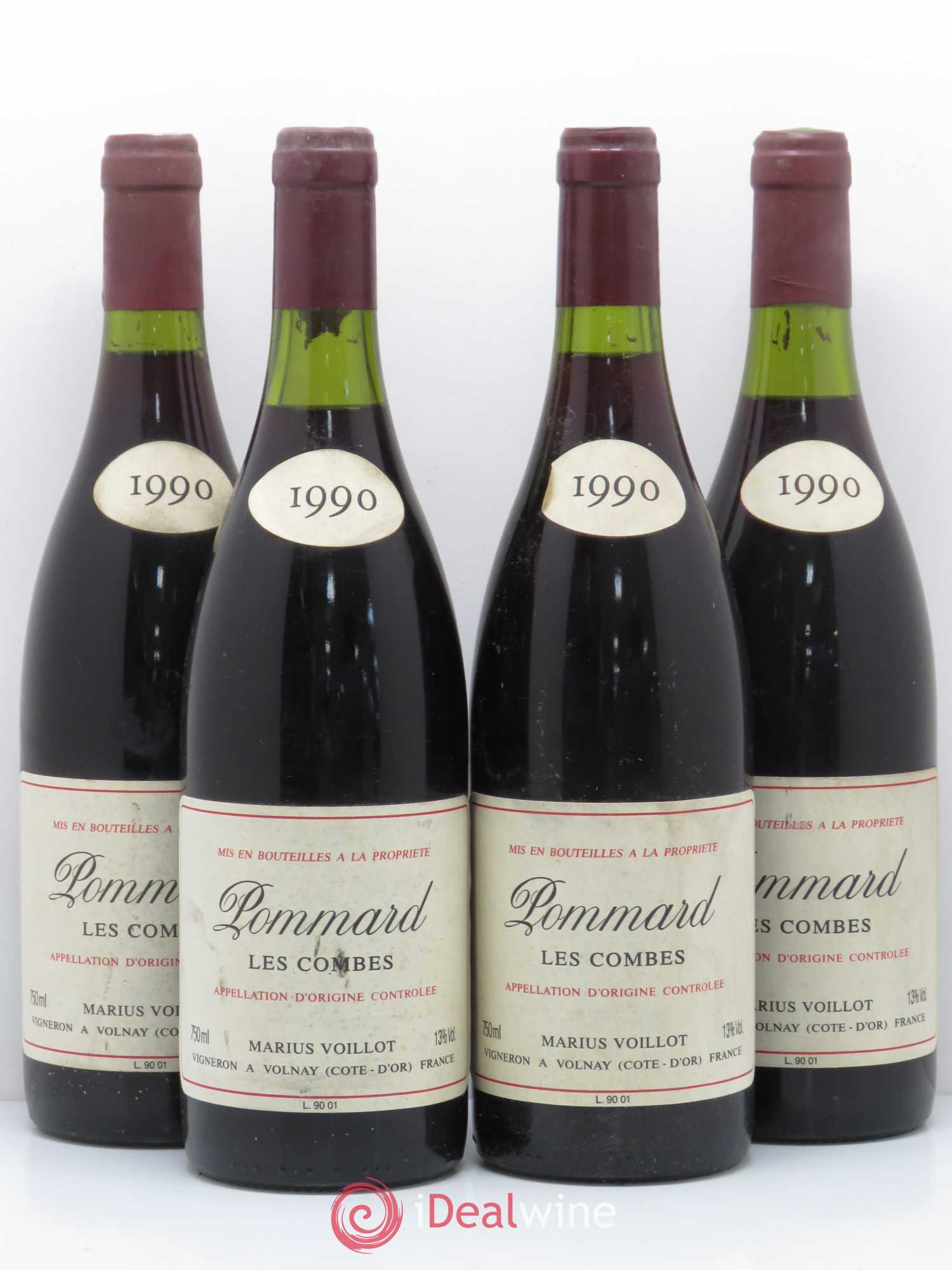 Pommard Les Combes Marius Voillot 1990 - Posten von 4 Flaschen - 0