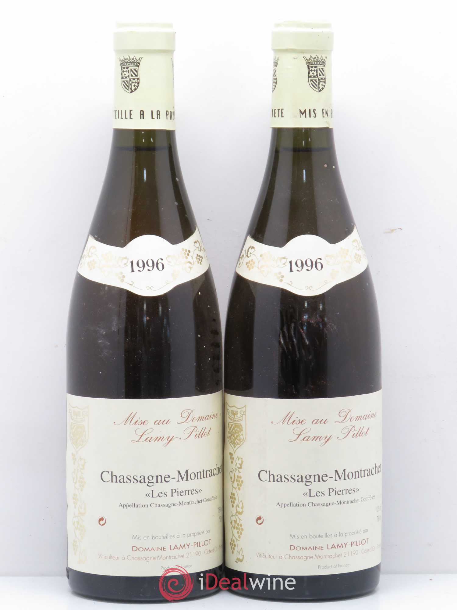 Chassagne-Montrachet Les Pierres Domaine Lamy Pillot 1996 - Posten von 2 Flaschen - 0