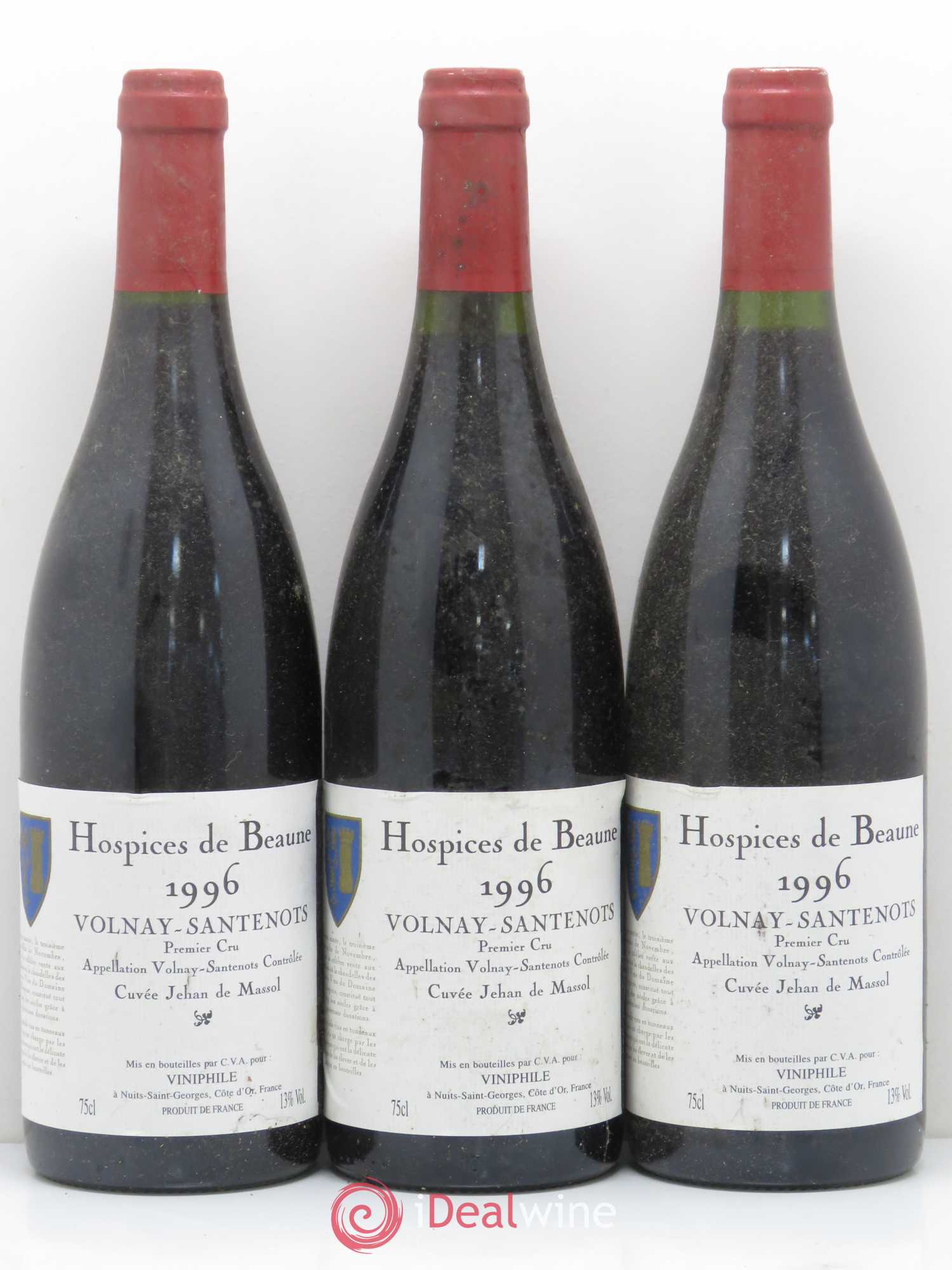 Volnay 1er Cru Santenots cuvée Jehan de Massol Hospices de Beaune élevé par Albert Bichot 1996 - Posten von 6 Flaschen - 2