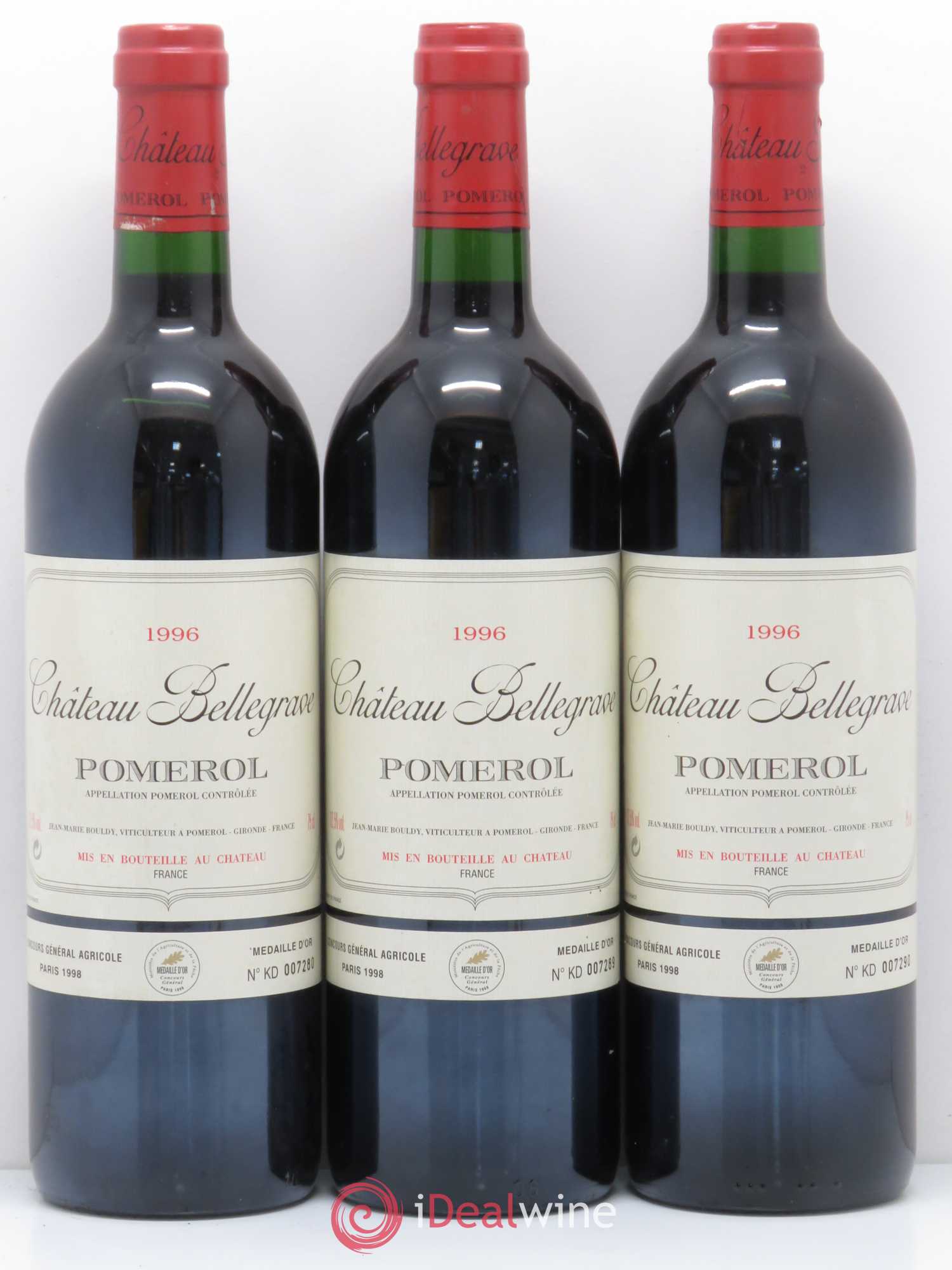 Château Bellegrave Cru Bourgeois 1996 - Lot de 3 bouteilles - 0