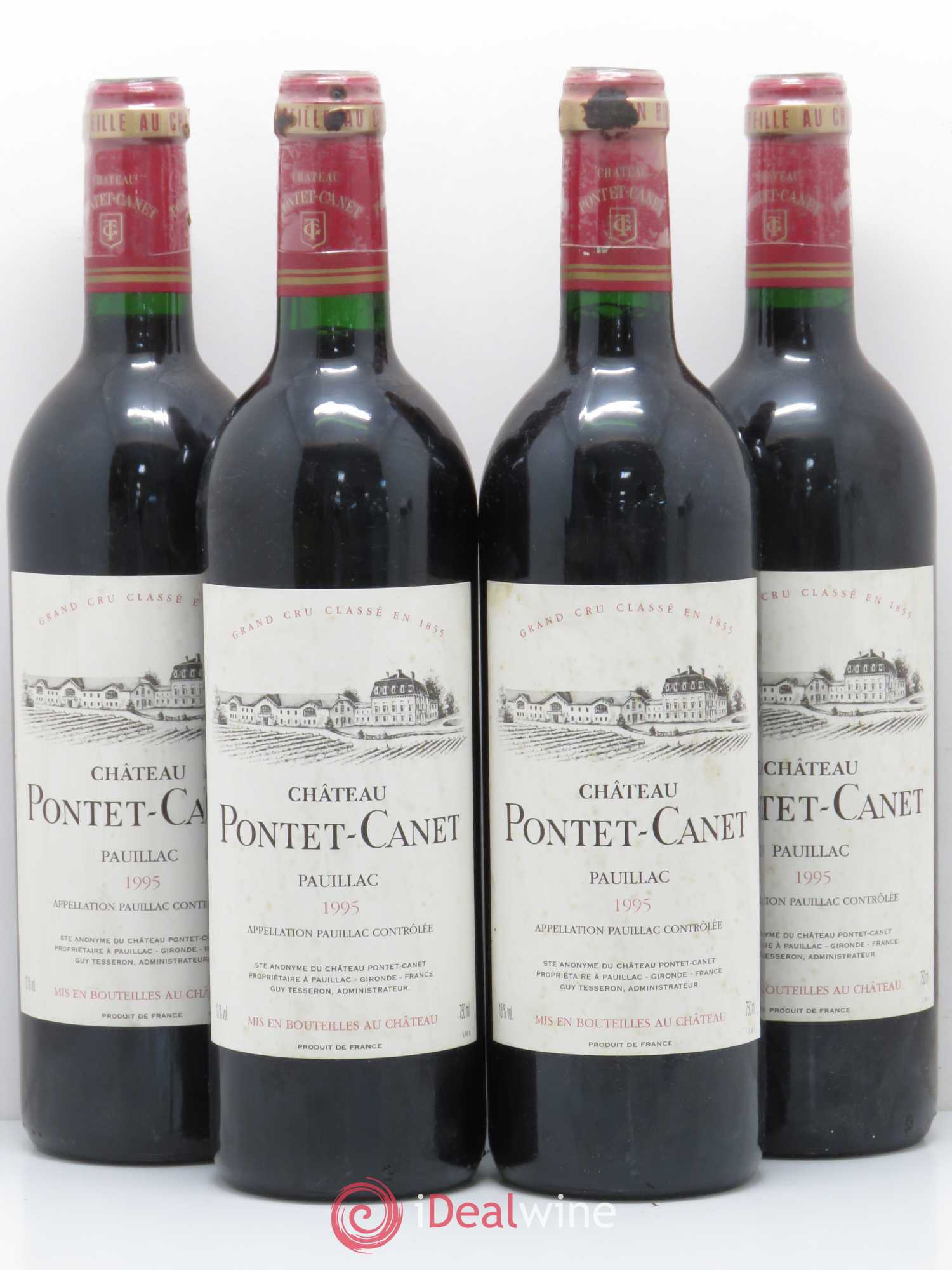 Château Pontet Canet 5ème Grand Cru Classé 1995 - Lot de 4 bouteilles - 0