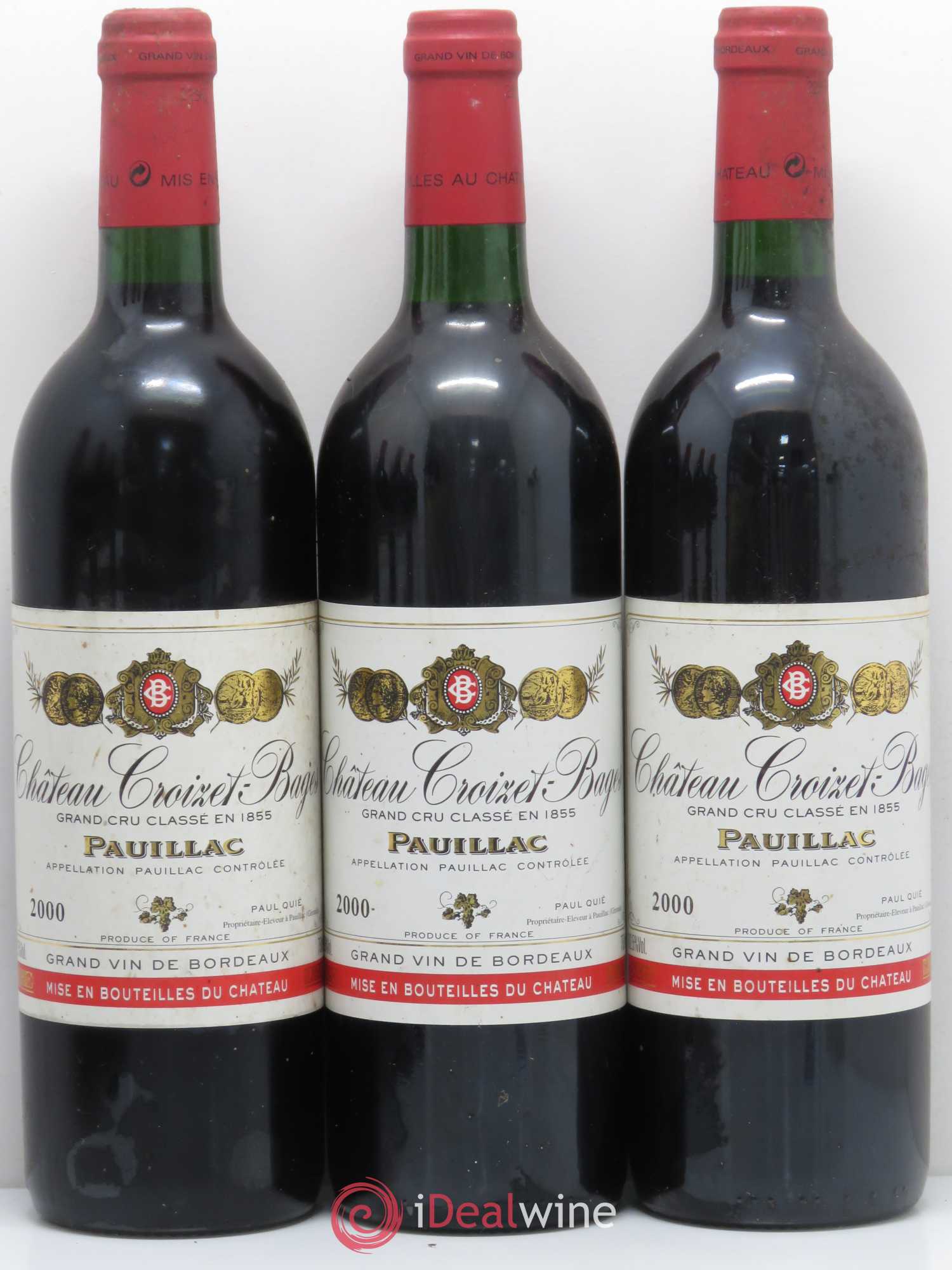 Château Croizet Bages 5ème Grand Cru Classé 2000 - Lot de 6 bouteilles - 1