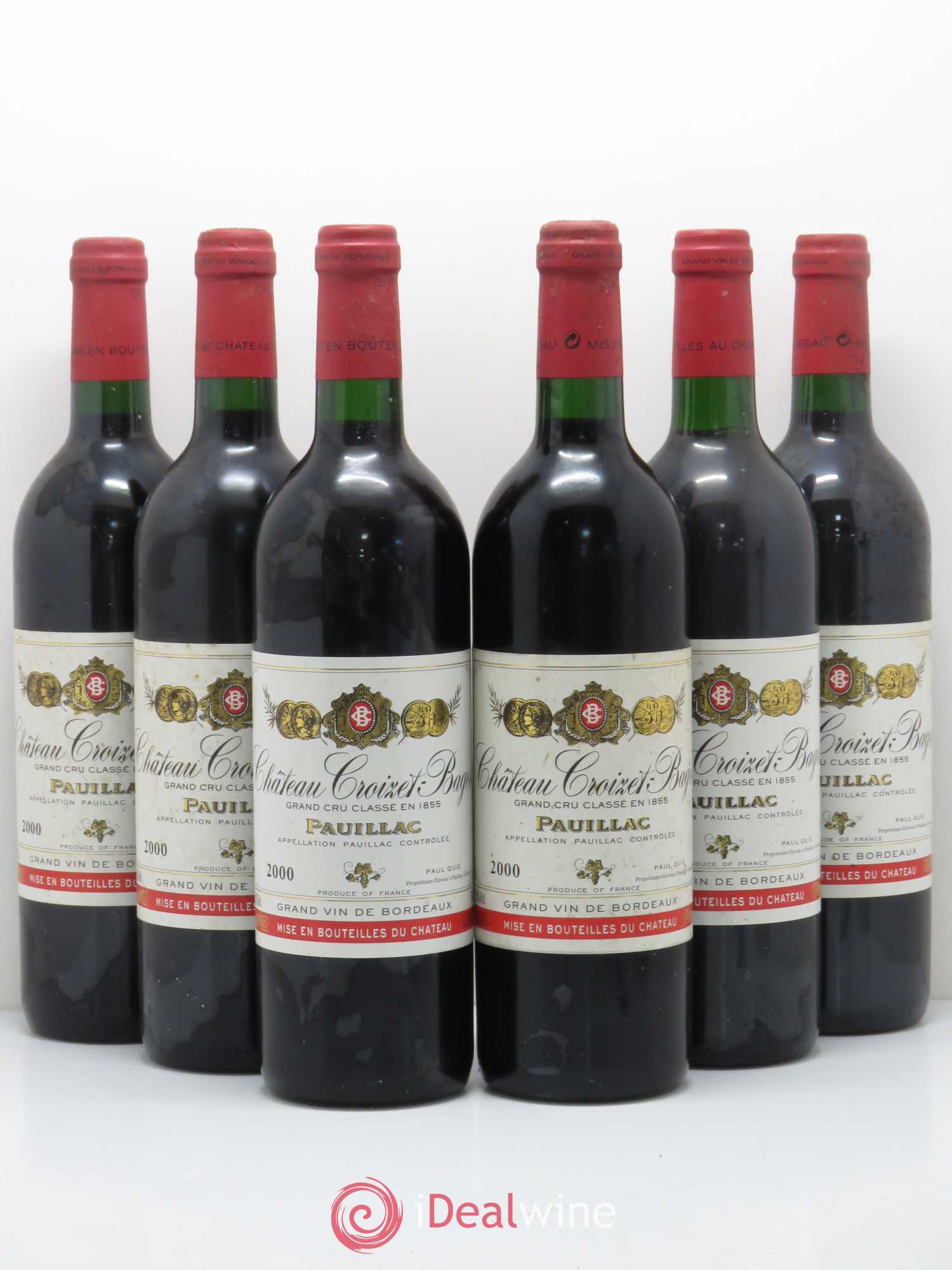 Château Croizet Bages 5ème Grand Cru Classé 2000 - Lot de 6 bouteilles - 0