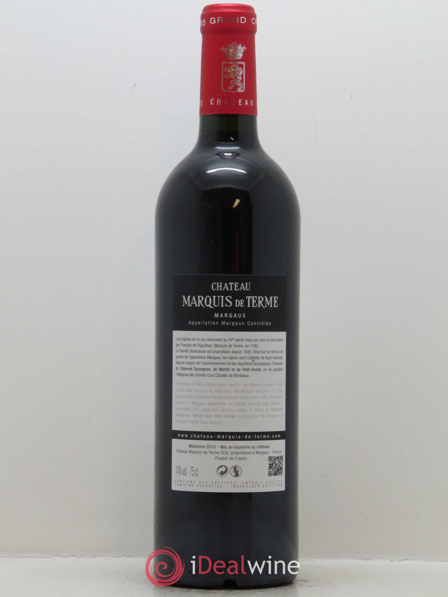 Château Marquis de Terme 4ème Grand Cru Classé 2015 - Lot de 1 bouteille - 1