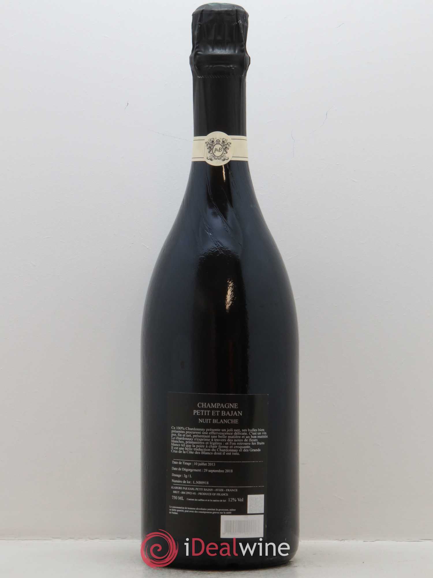 Nuit Blanche Grand Cru Brut Petit & Bajan - Lot de 1 bouteille - 1